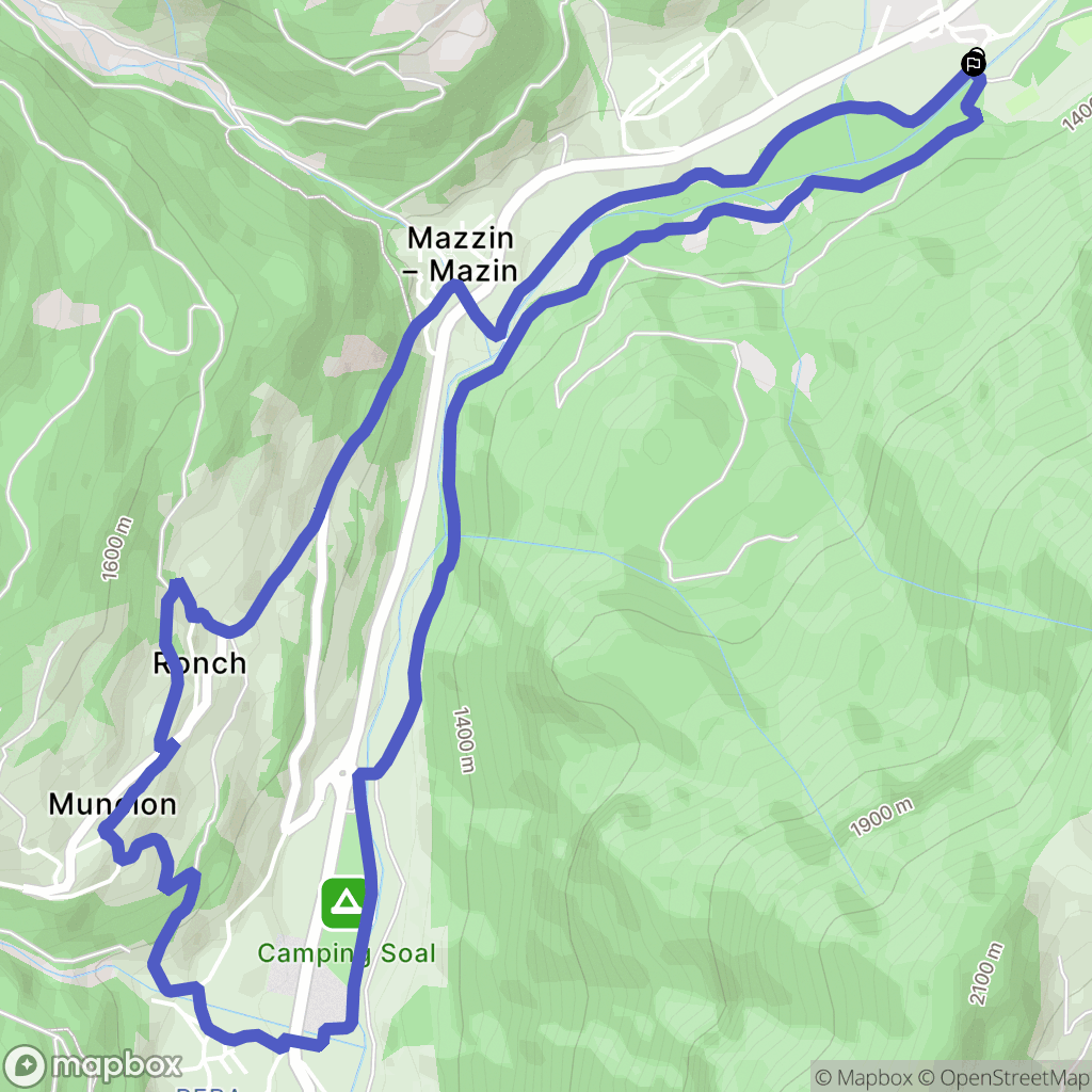 Campestrin : carte du parcours de randonnée - Italy