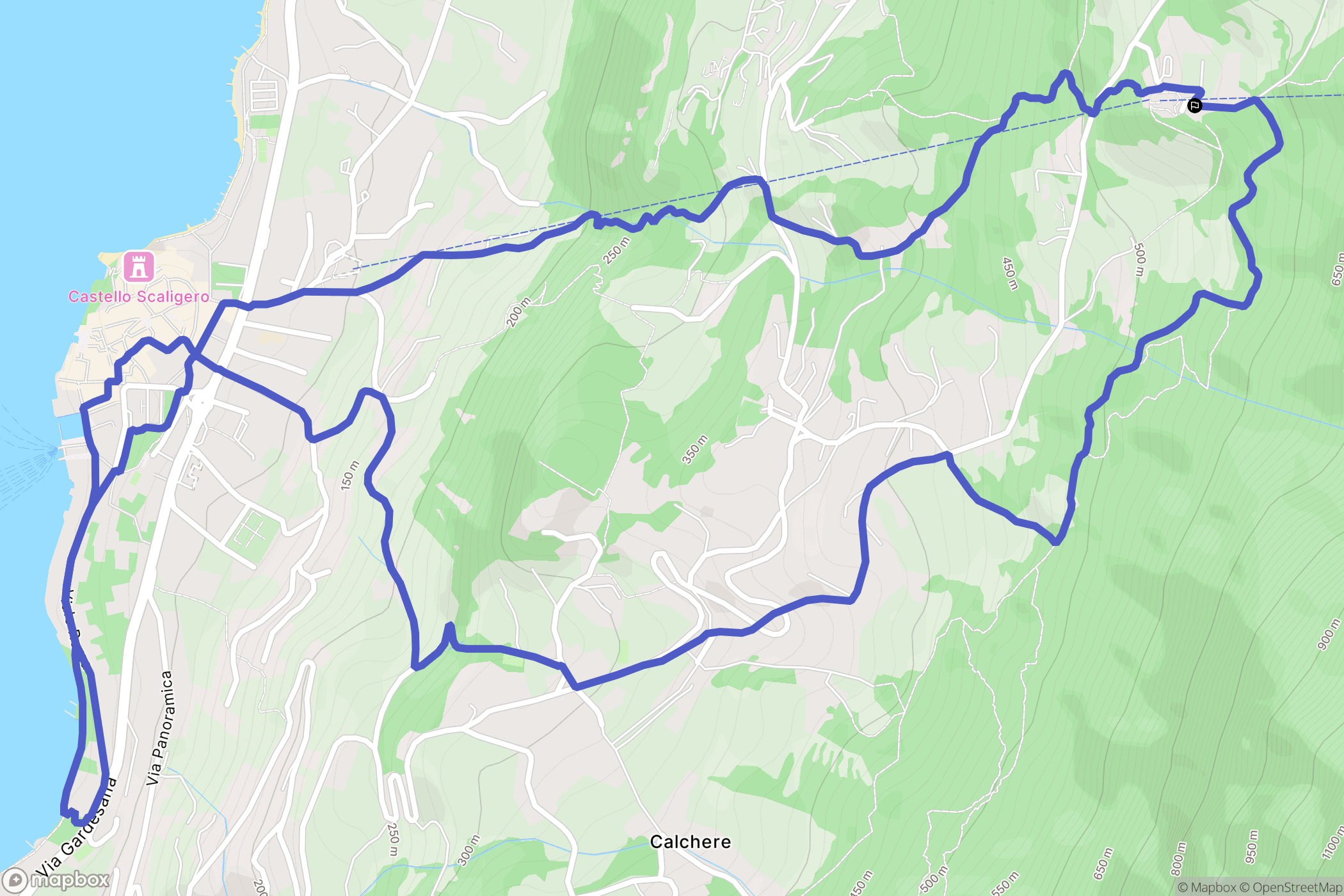 Malcesine : carte du parcours de randonnée - Italy