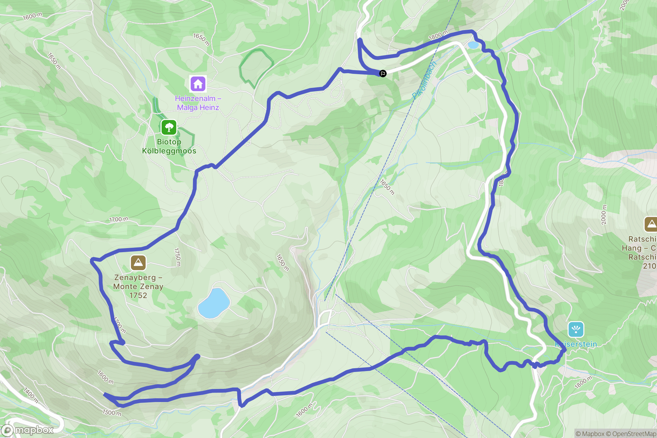 : carte du parcours de randonnée - Italy