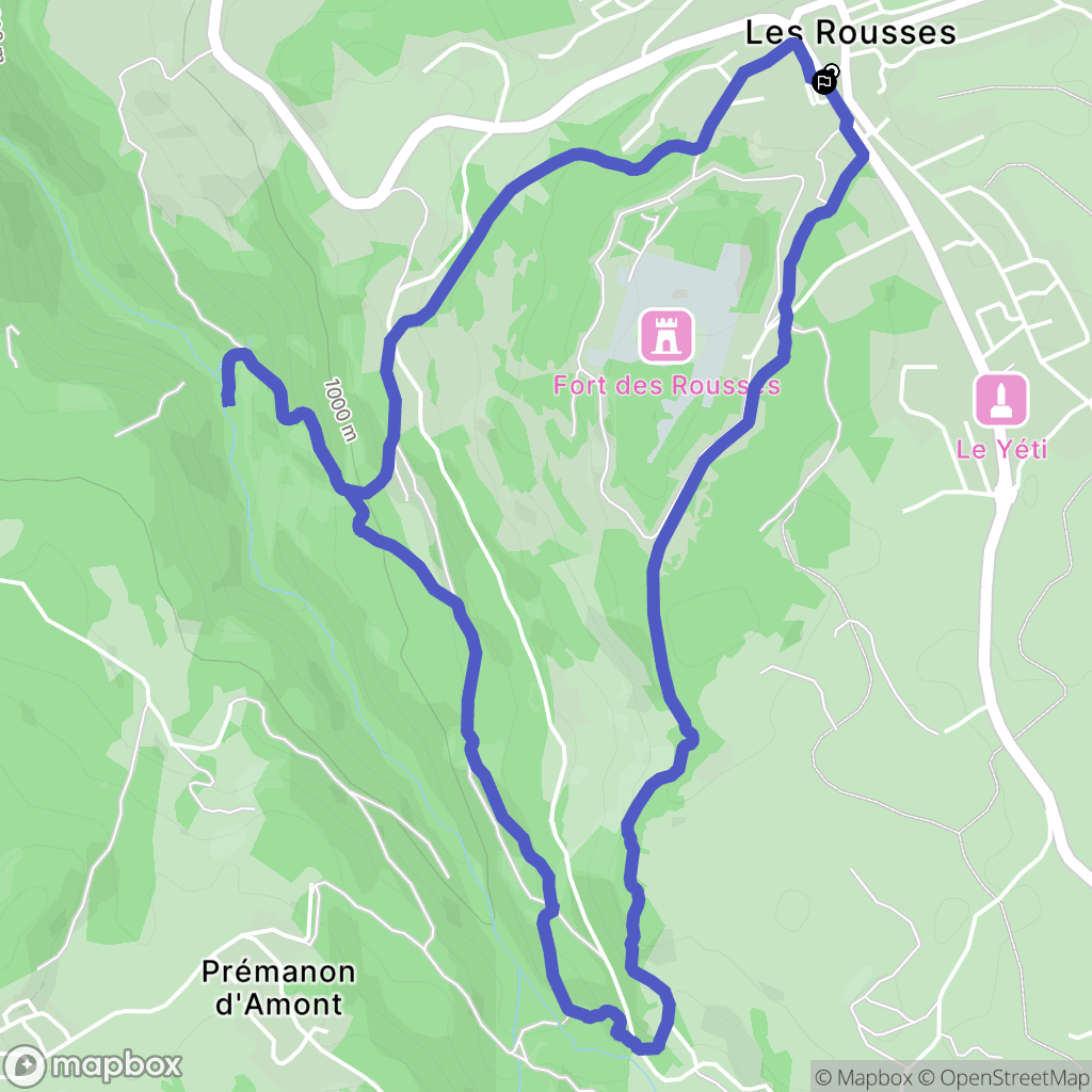 Les Rousses : carte du parcours de randonnée - France