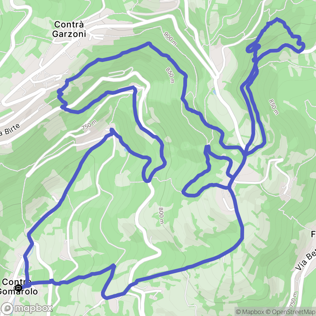 Gomarolo : carte du parcours de randonnée - Italy