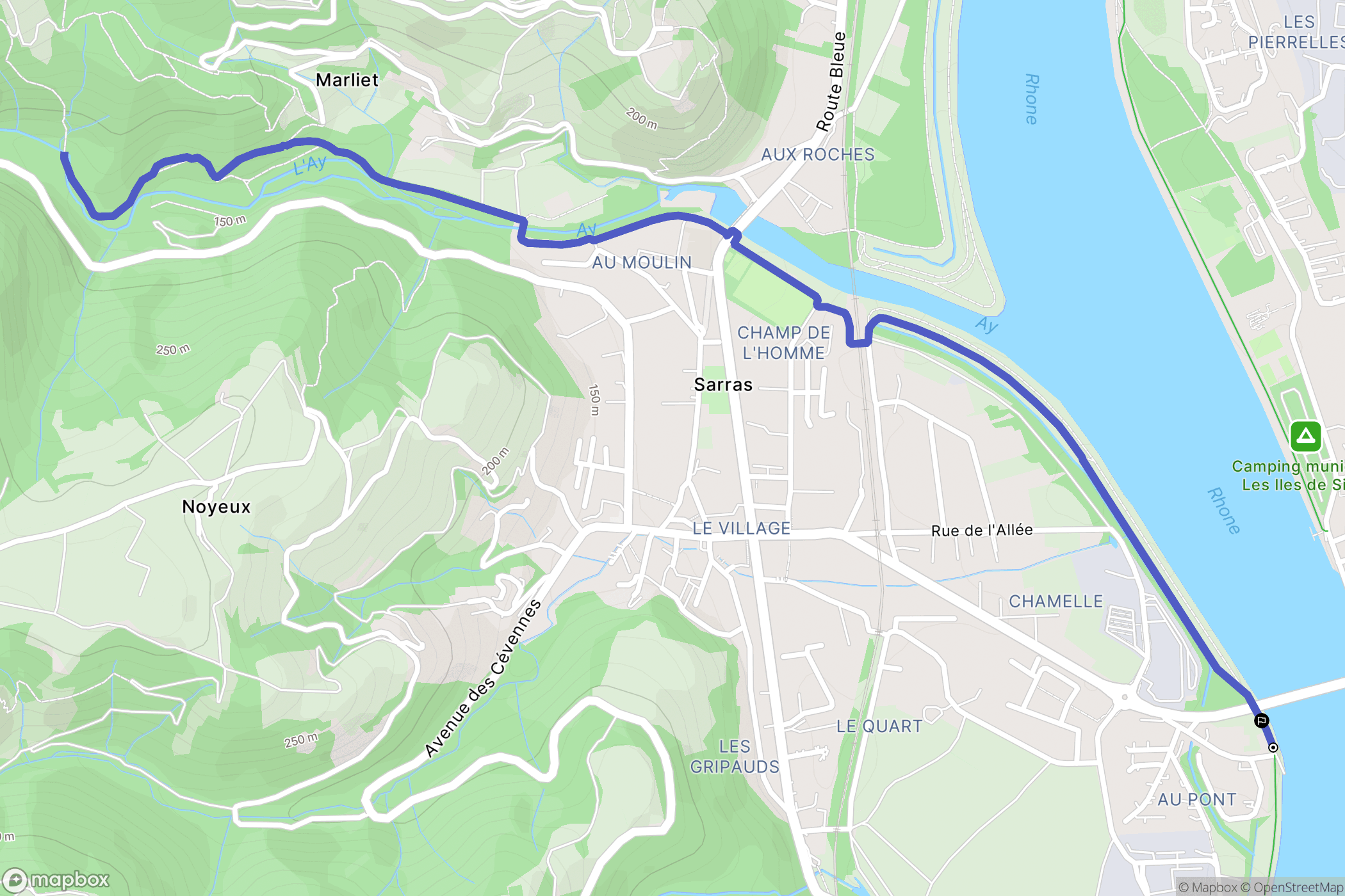 Sarras : carte du parcours de randonnée - France