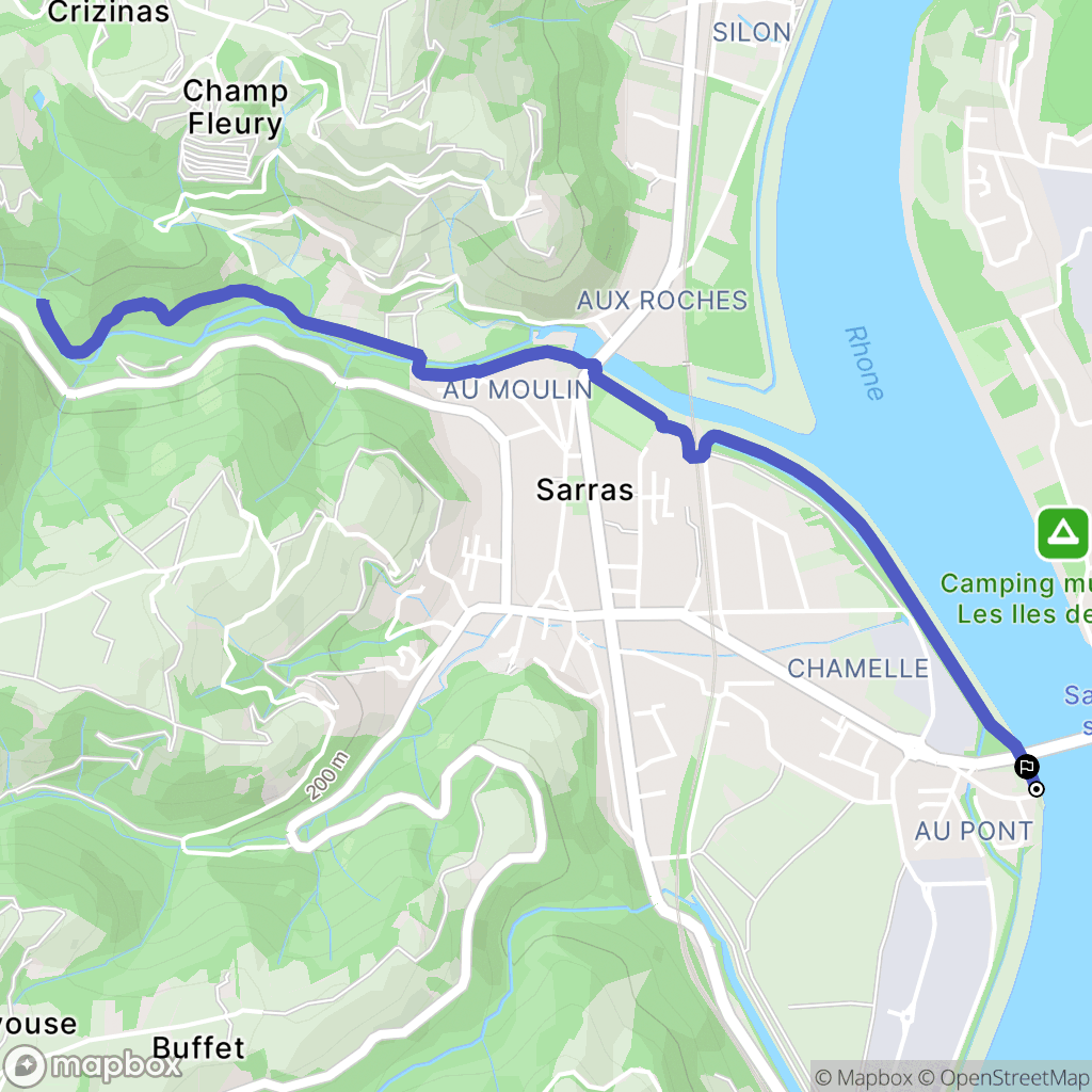 Sarras : carte du parcours de randonnée - France