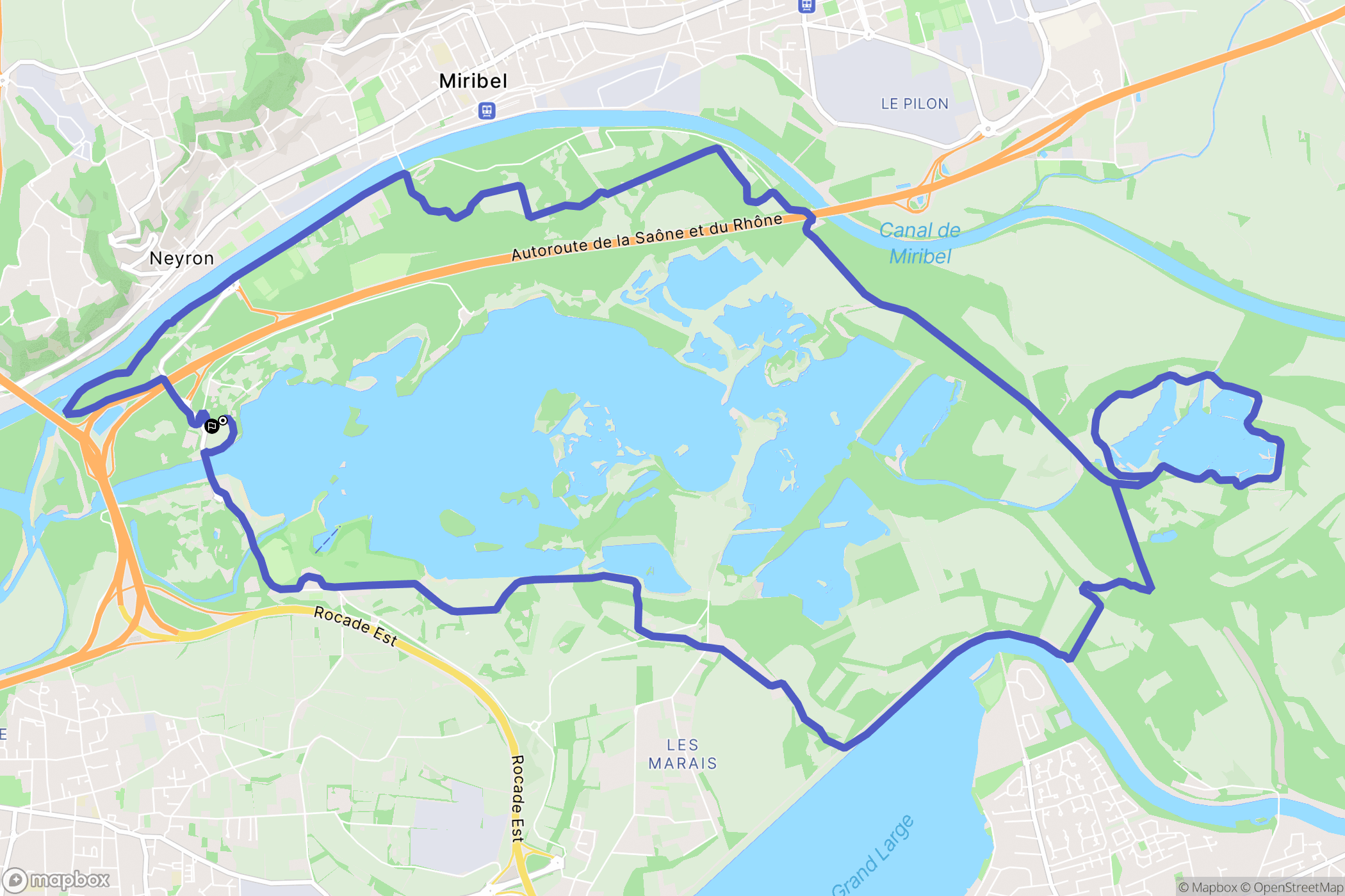 Vaulx-en-Velin : carte du parcours de randonnée - France