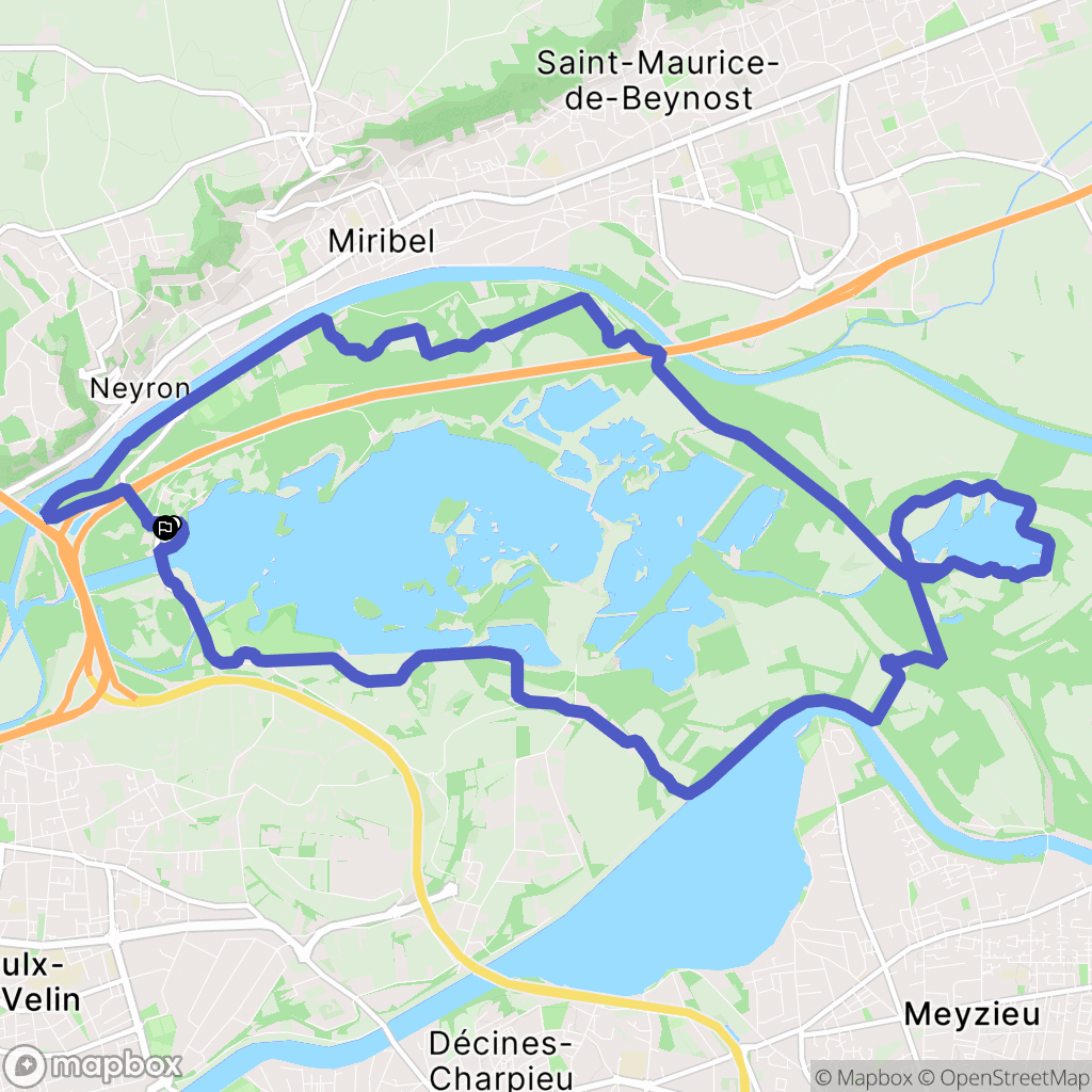 Vaulx-en-Velin : carte du parcours de randonnée - France