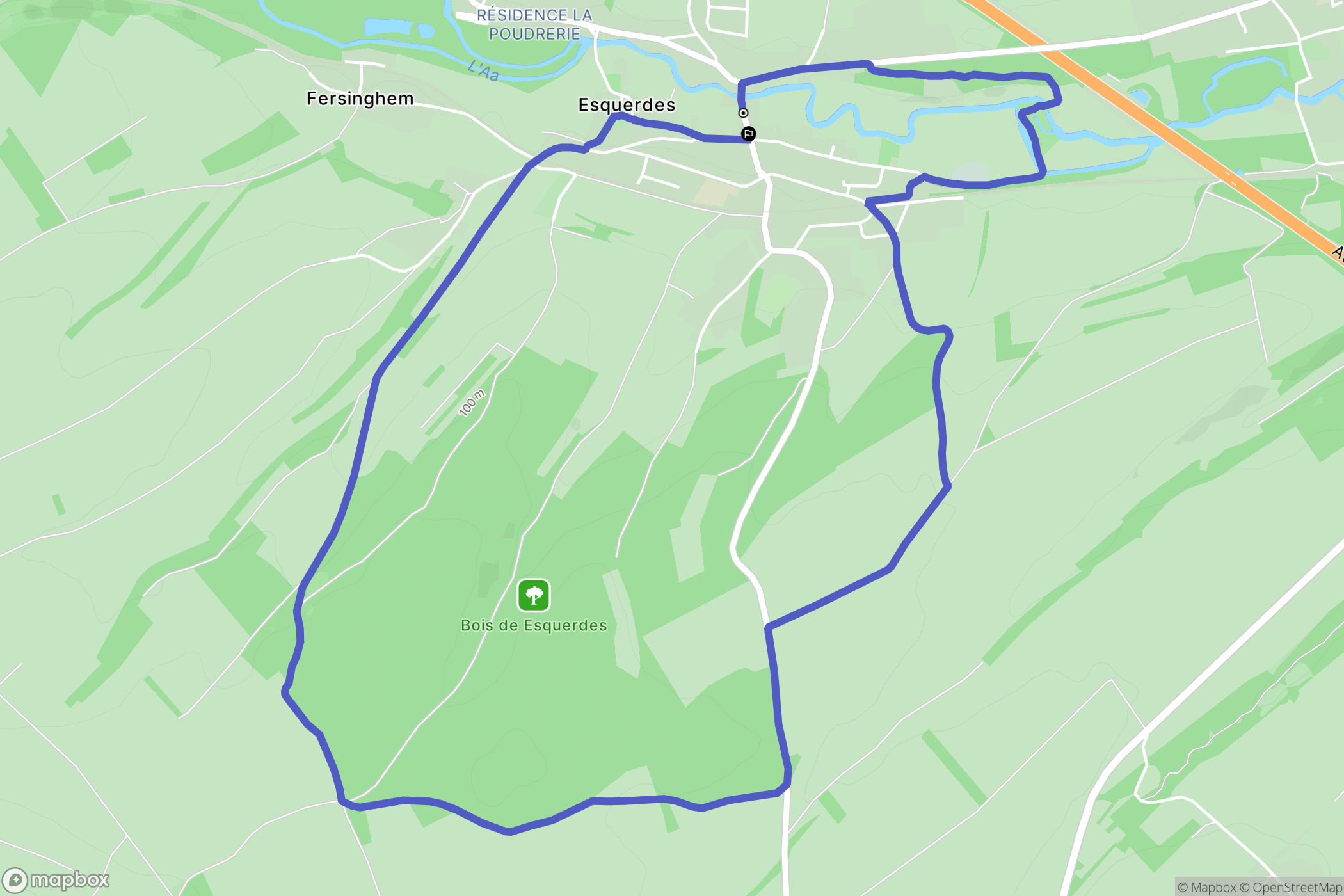 Esquerdes : carte du parcours de randonnée - France
