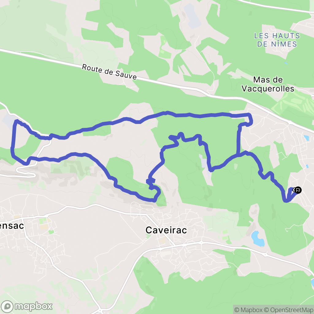 Nîmes : carte du parcours de randonnée - France