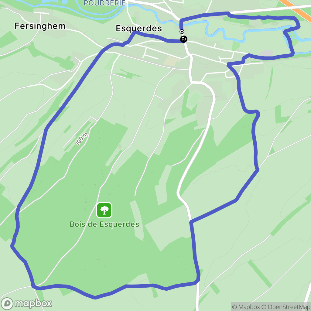 Esquerdes : carte du parcours de randonnée - France