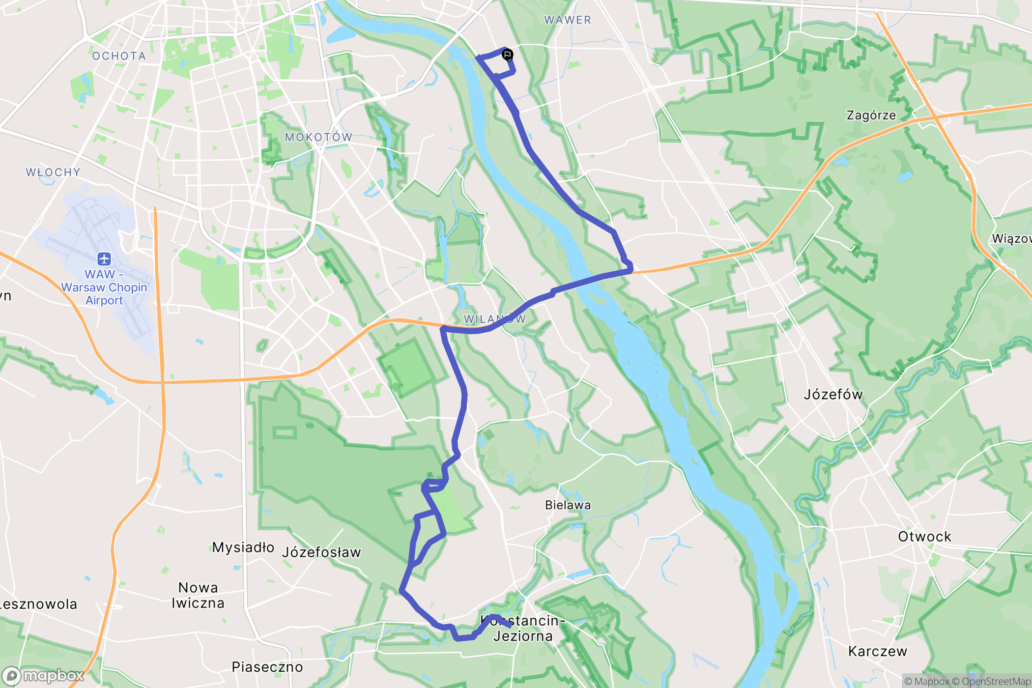 Warszawa: mapa trasy - Poland