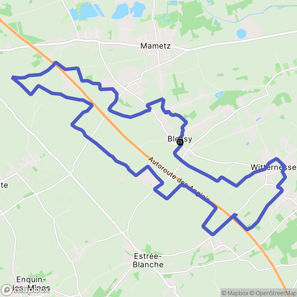 Blessy : carte du parcours de randonnée - France