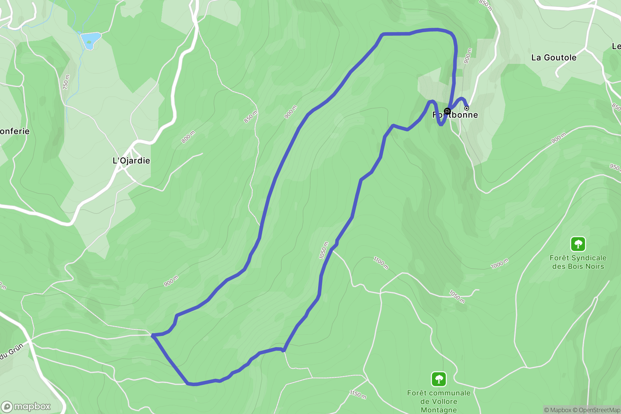 Viscomtat : carte du parcours de randonnée - France