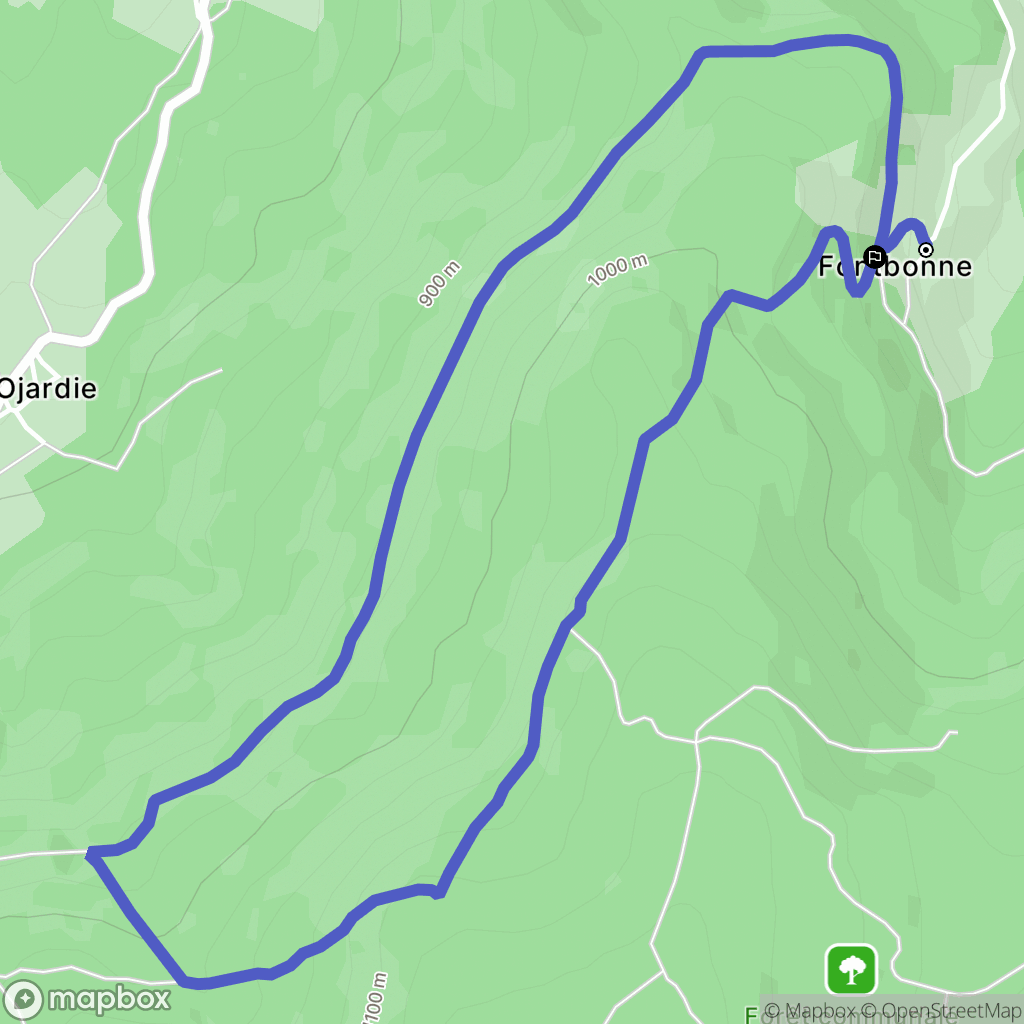 Viscomtat : carte du parcours de randonnée - France