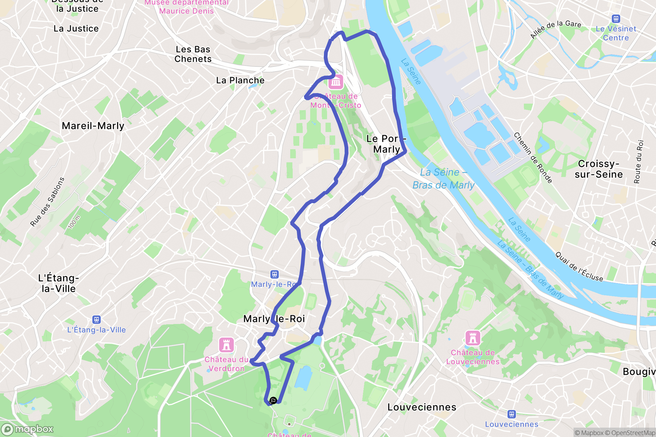 Marly-le-Roi : carte du parcours de randonnée - France