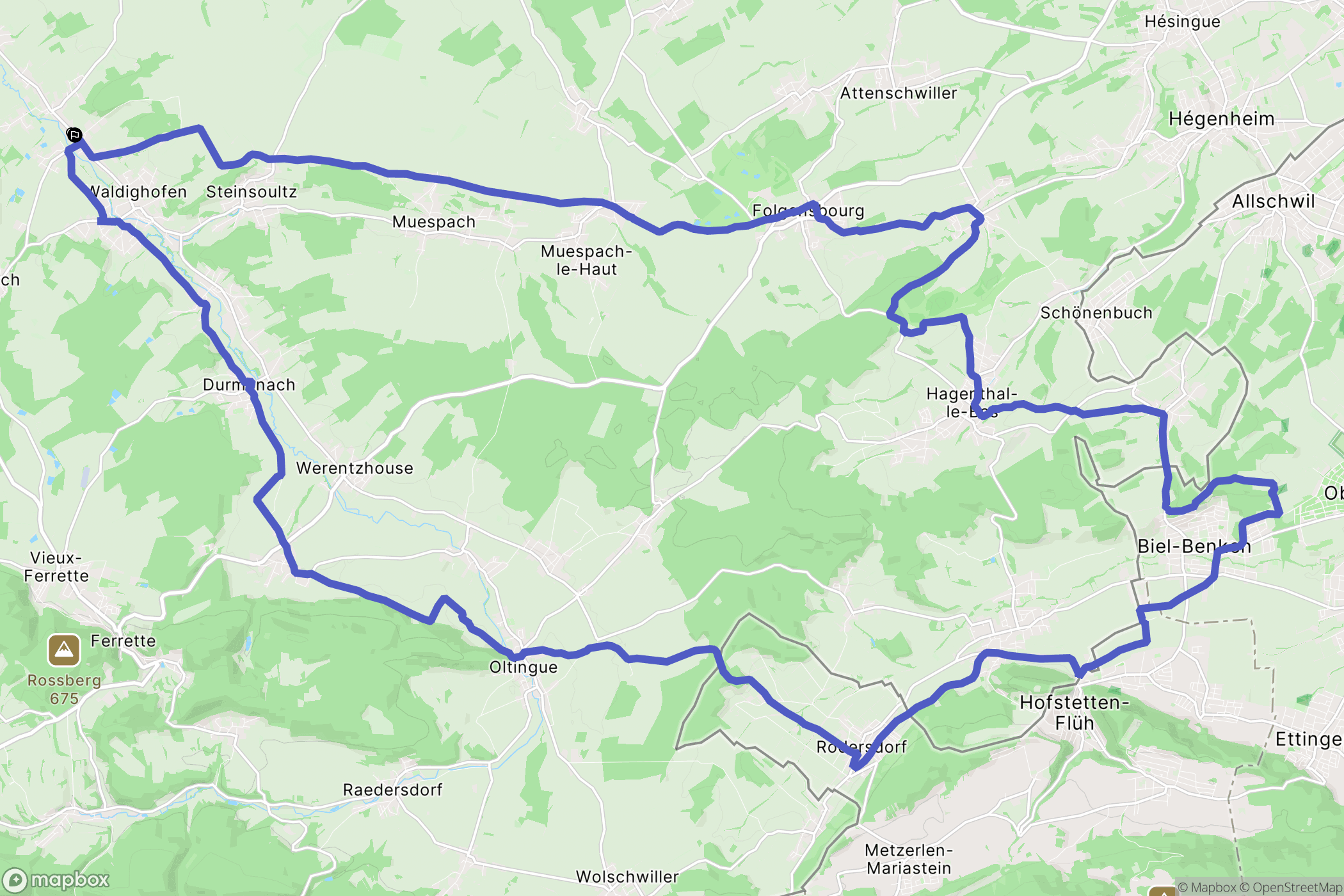 Illtal : carte du parcours de randonnée - France