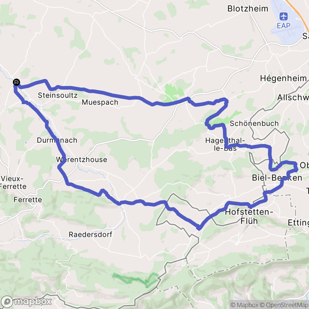 Illtal : carte du parcours de randonnée - France