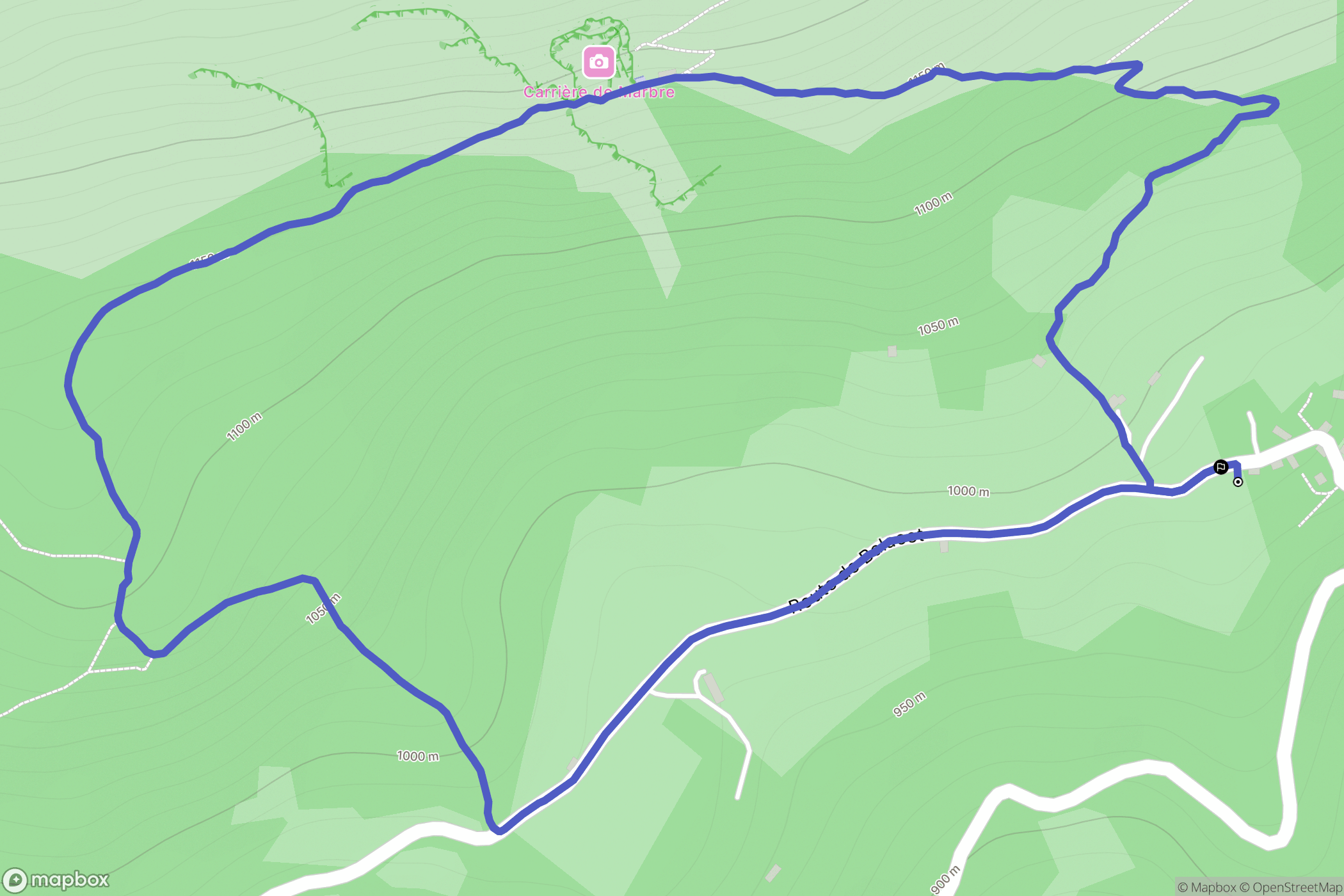 Bordes-Uchentein : carte du parcours de randonnée - France