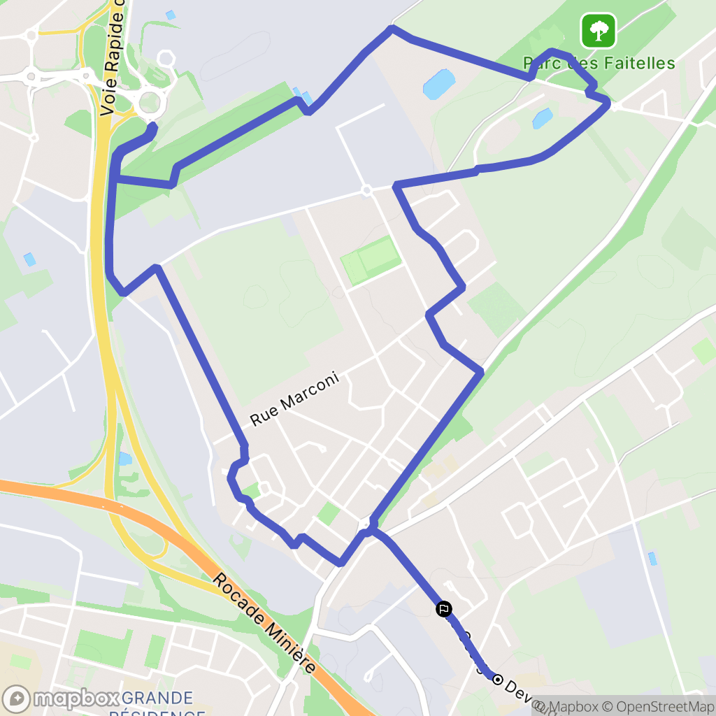 Loison-sous-Lens : carte du parcours de randonnée - France