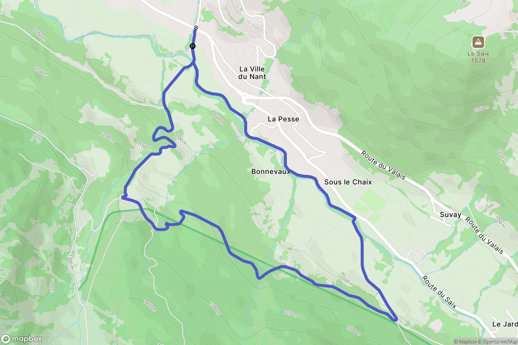 La Chapelle-d'Abondance : carte du parcours de randonnée - France