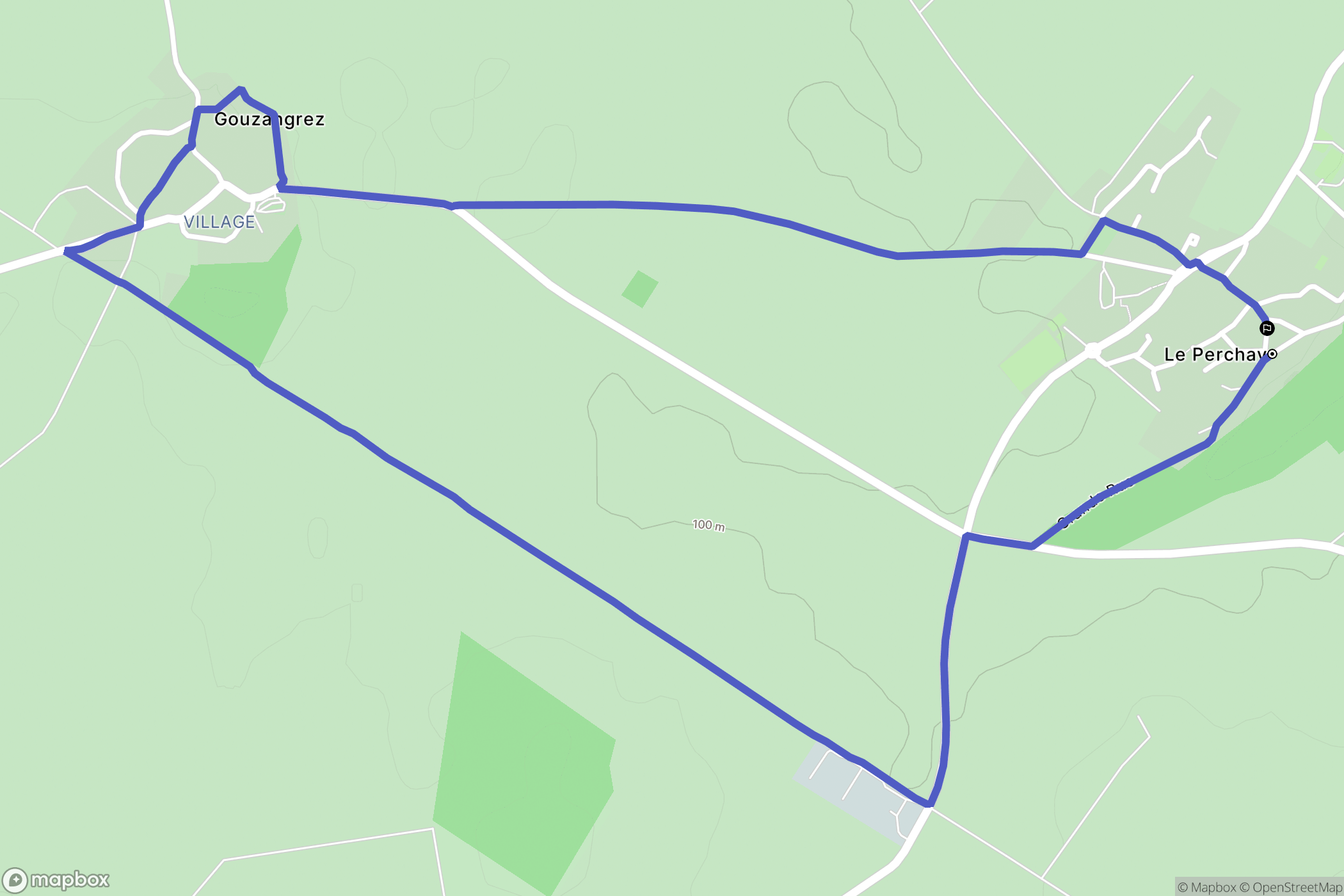 Le Perchay : carte du parcours de randonnée - France