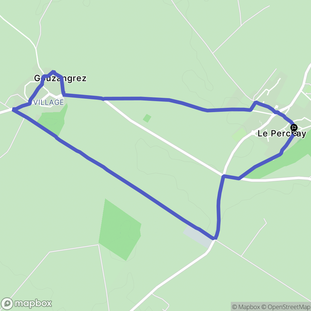 Le Perchay : carte du parcours de randonnée - France