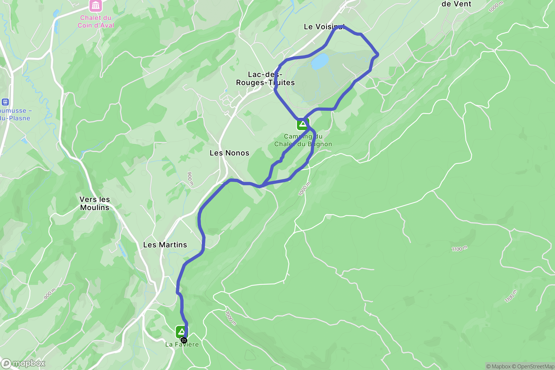 Lac-des-Rouges-Truites : carte du parcours de randonnée - France