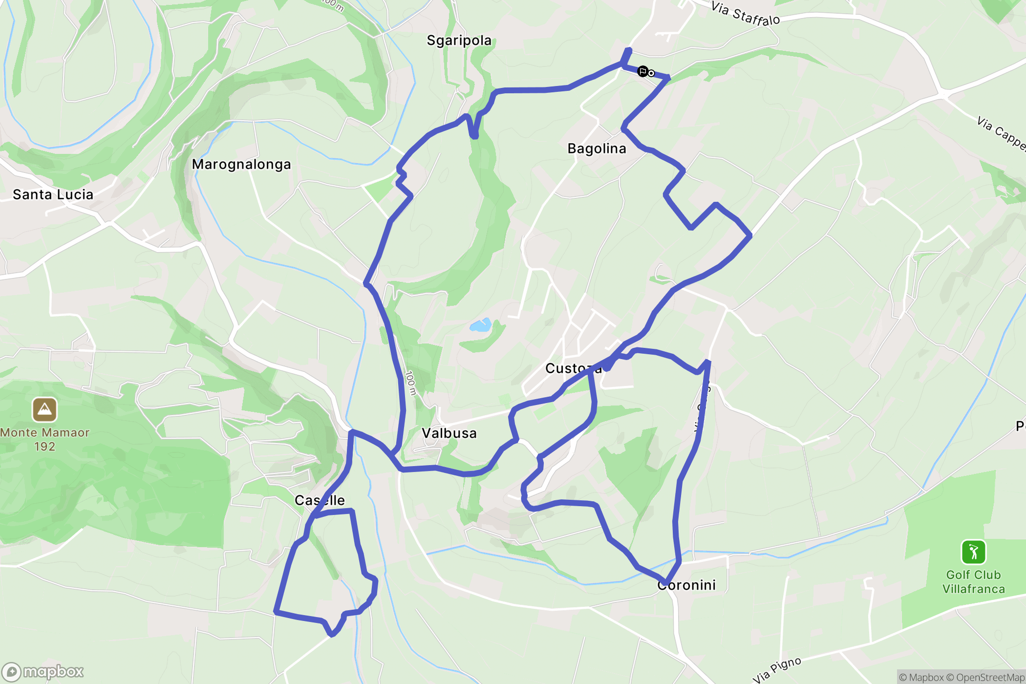 Sommacampagna : carte du parcours de randonnée - Italy
