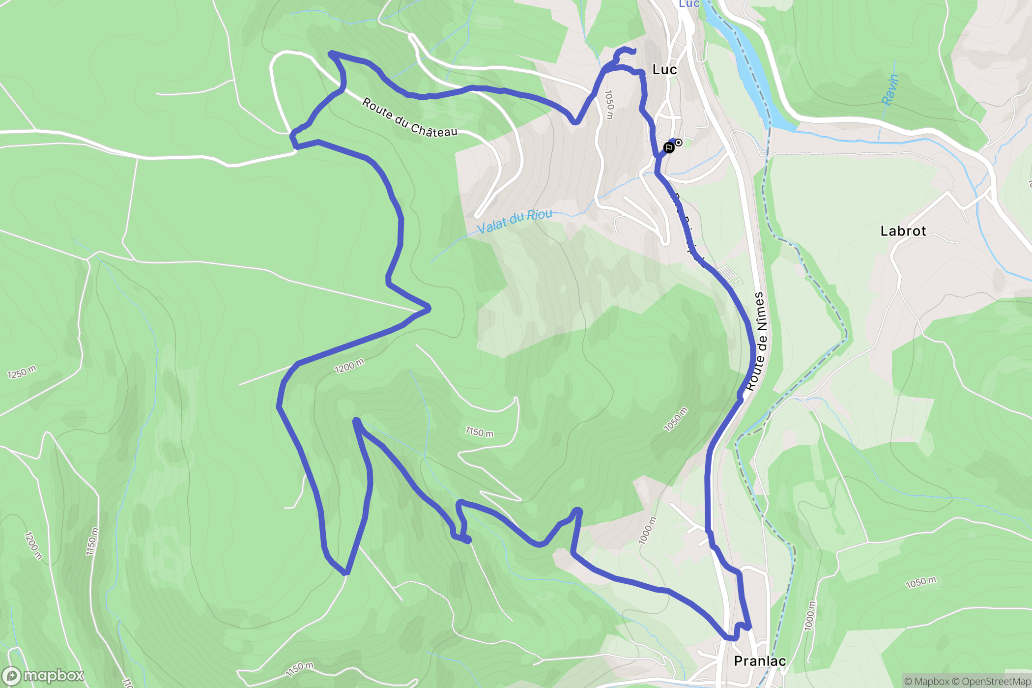 Luc : carte du parcours de randonnée - France