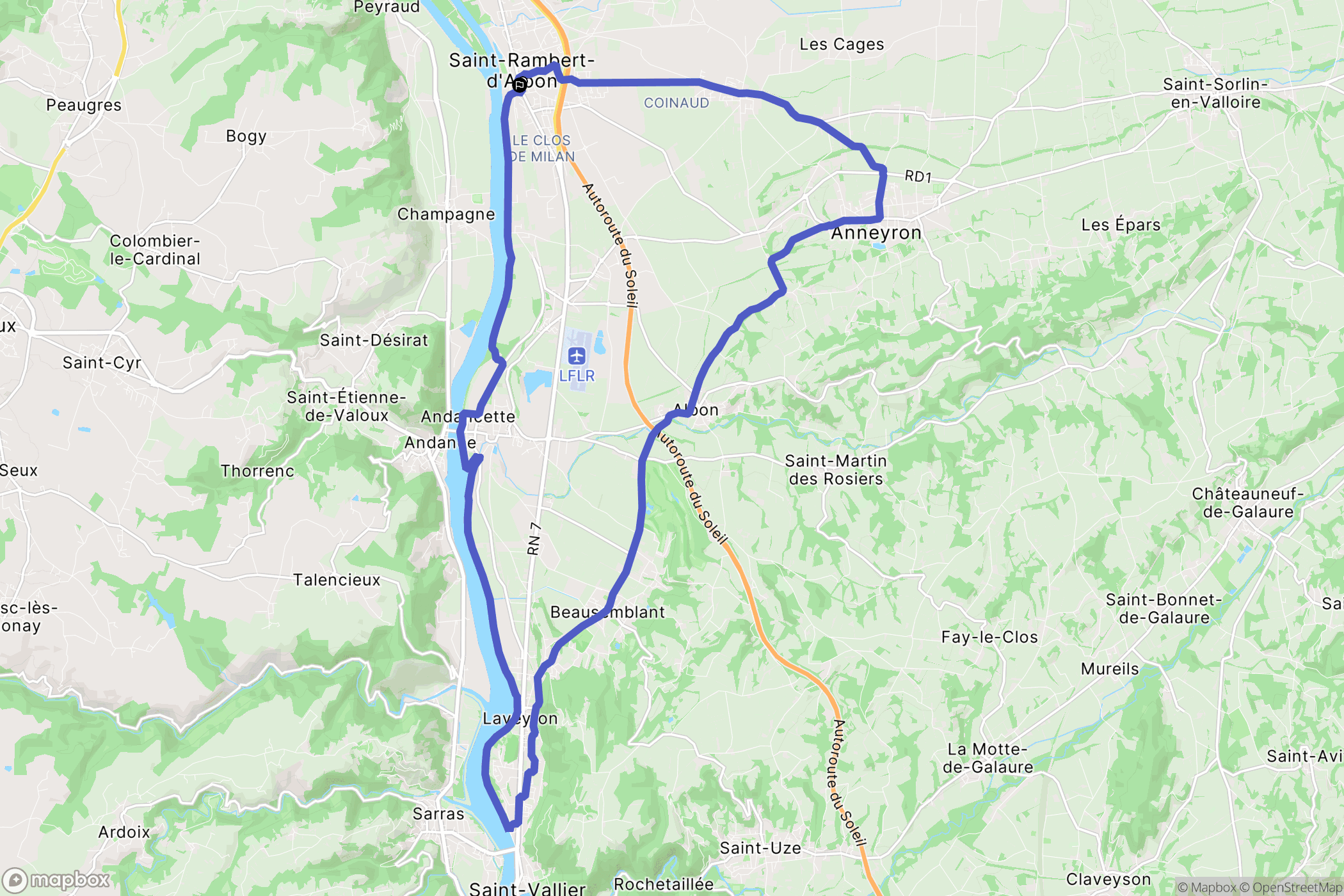 Saint-Rambert-d'Albon : carte du parcours de randonnée - France