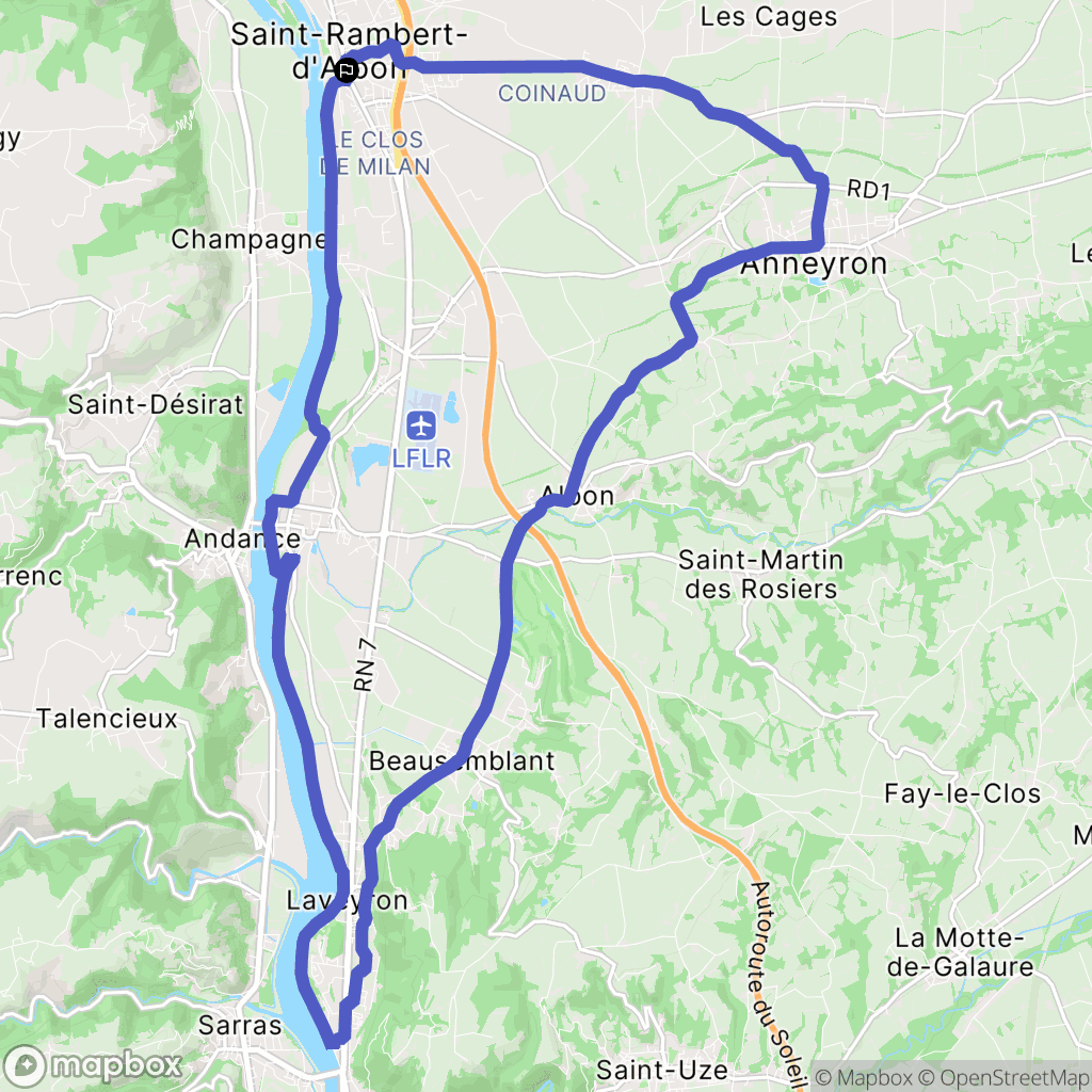 Saint-Rambert-d'Albon : carte du parcours de randonnée - France