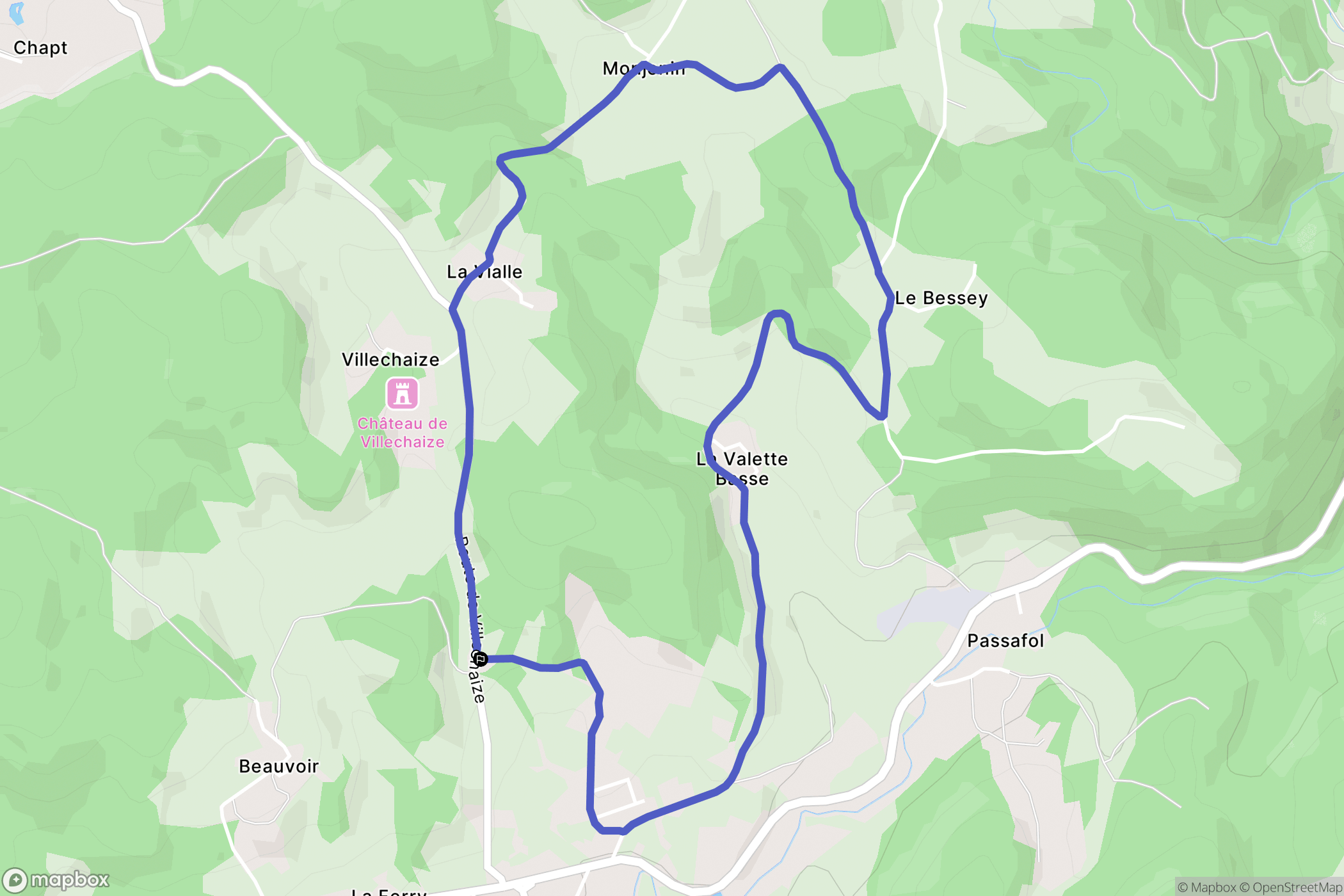 Vêtre-sur-Anzon : carte du parcours de randonnée - France