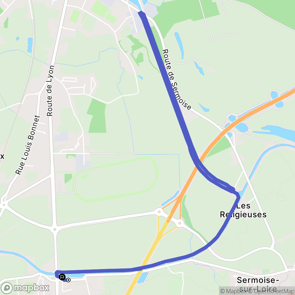 Sermoise-sur-Loire : carte du parcours de randonnée - France