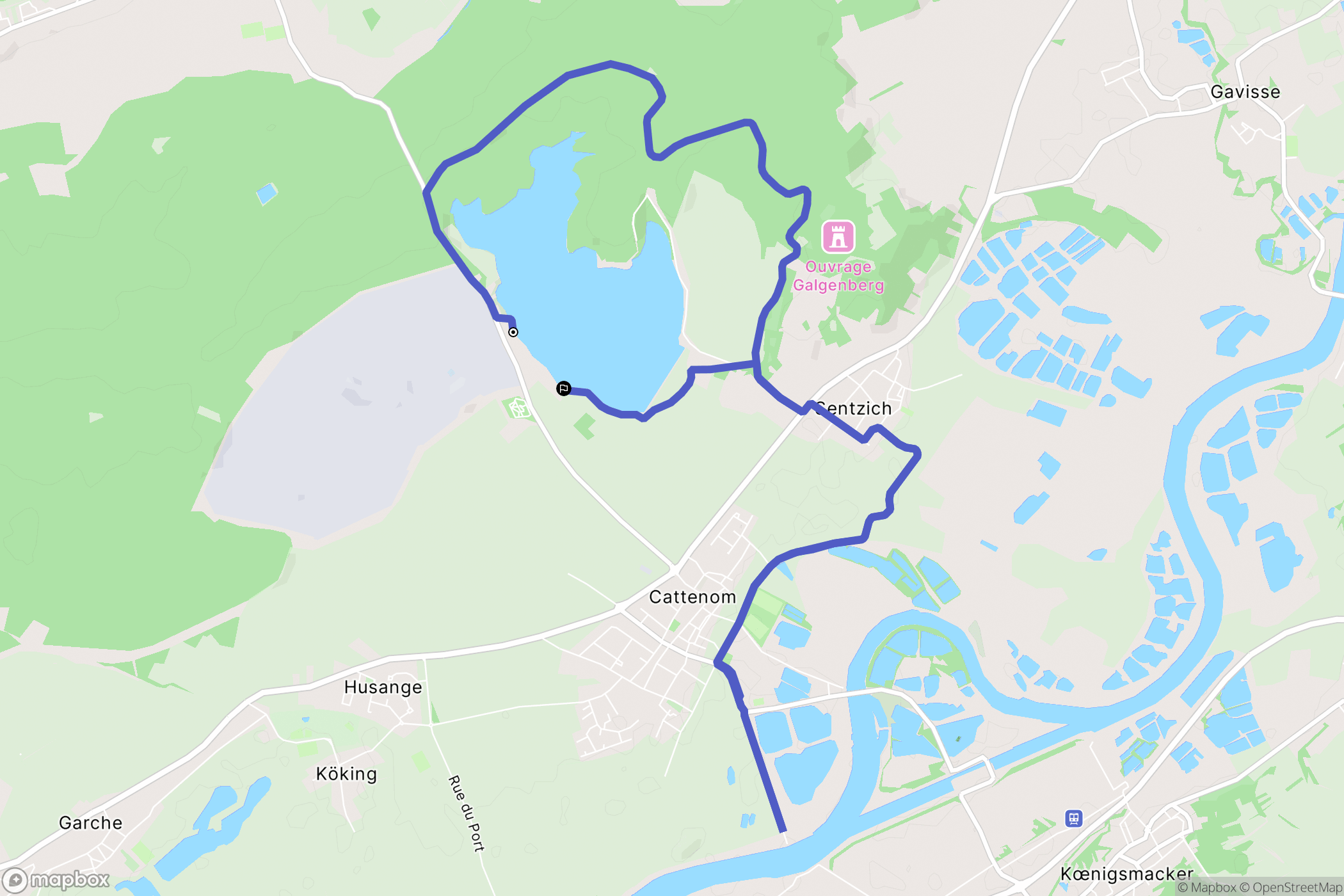 Cattenom : carte du parcours de randonnée - France