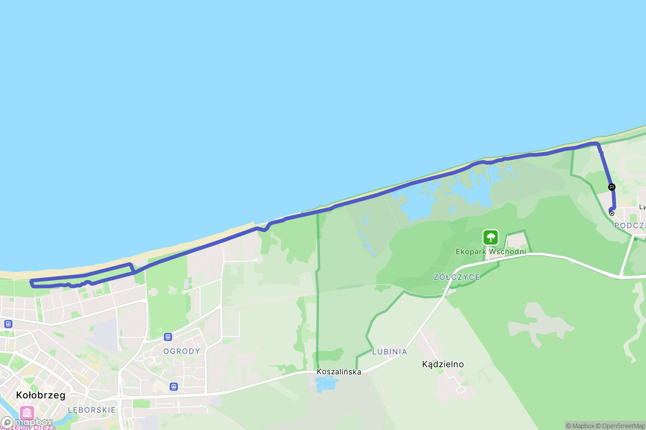 Kołobrzeg: mapa trasy - Poland