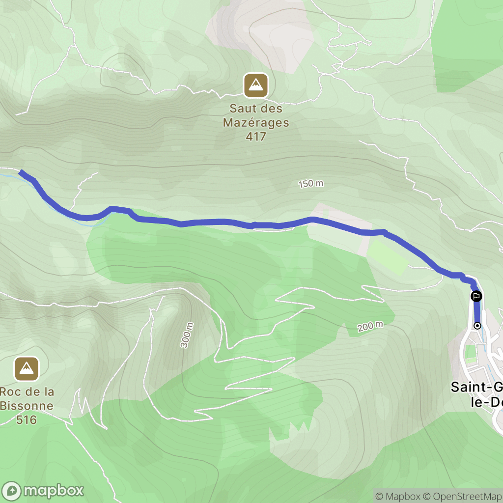 Saint-Guilhem-le-Désert : carte du parcours de randonnée - France
