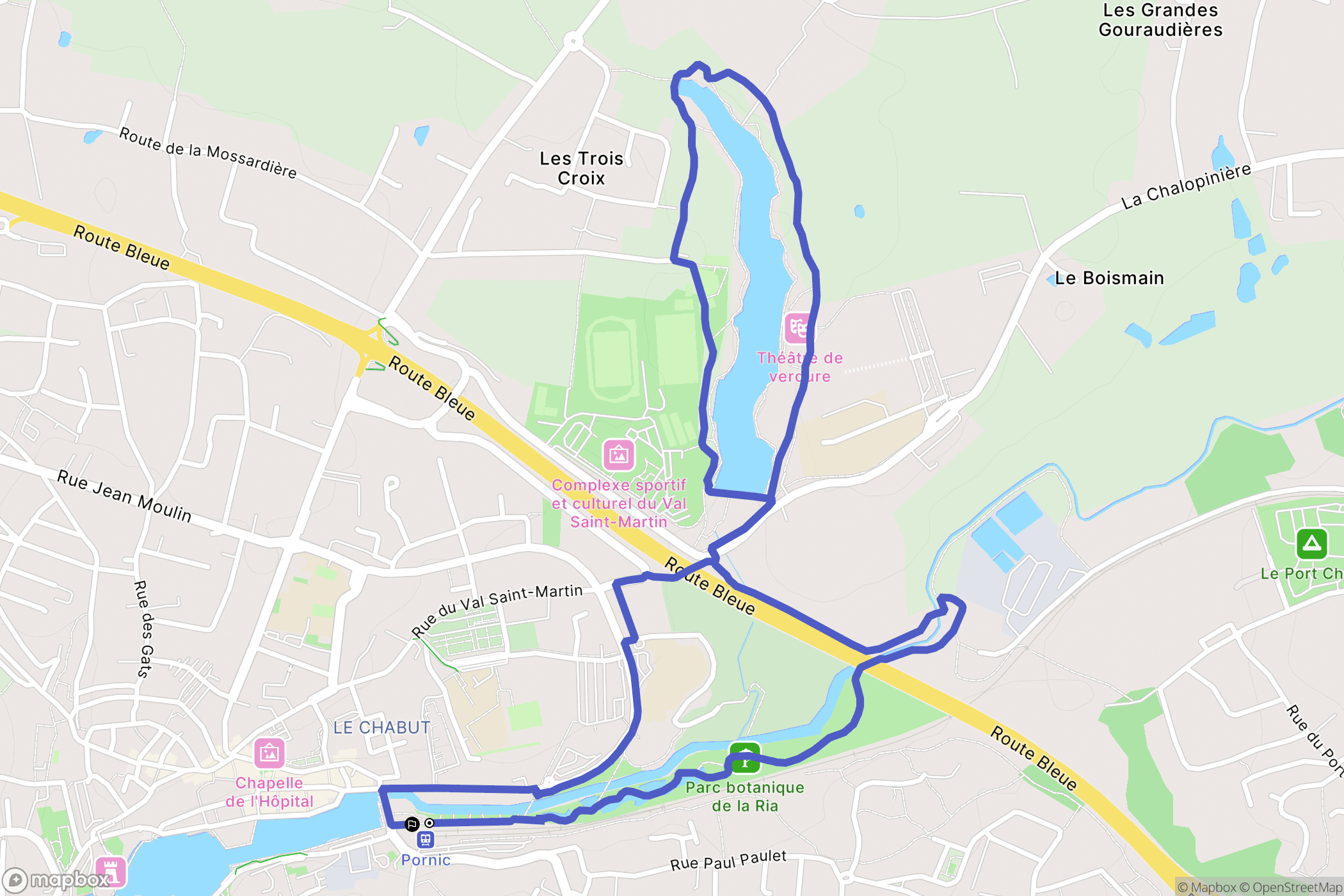 Pornic : carte du parcours de randonnée - France