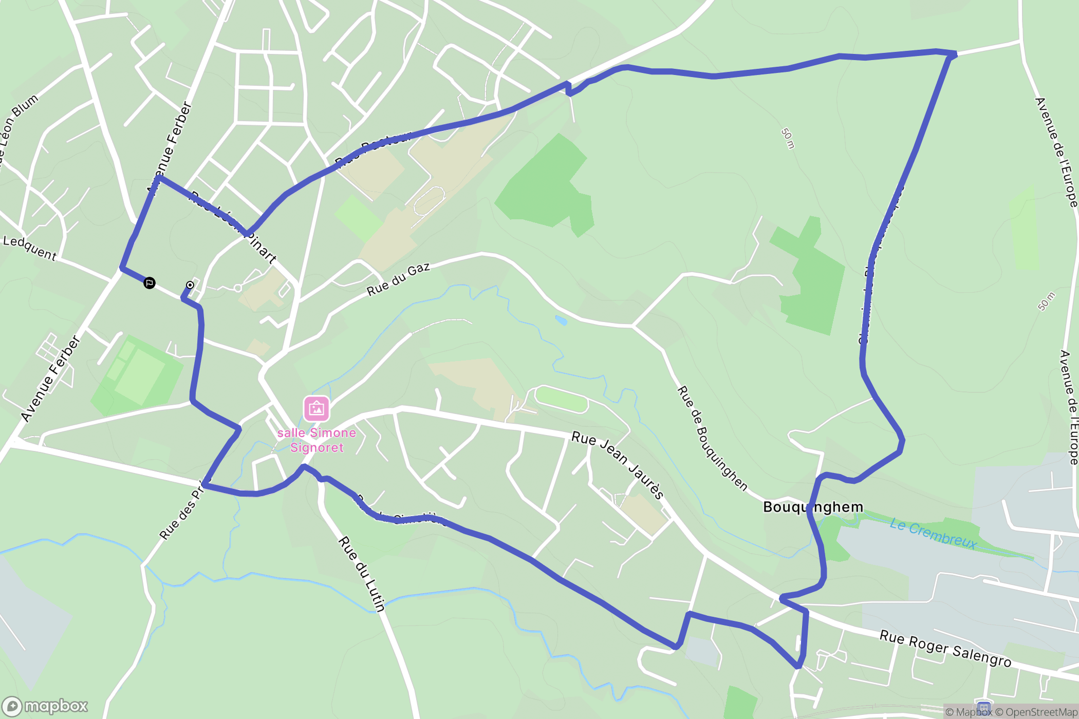 Marquise : carte du parcours de randonnée - France