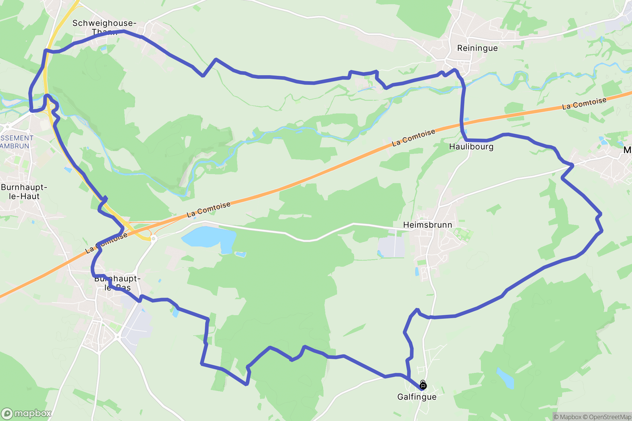 Galfingue : carte du parcours de randonnée - France