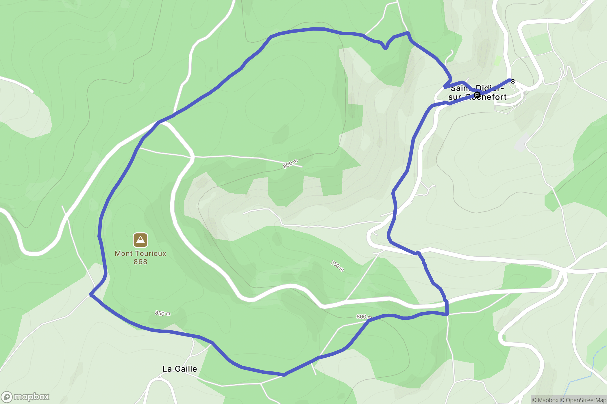 Saint-Didier-sur-Rochefort : carte du parcours de randonnée - France