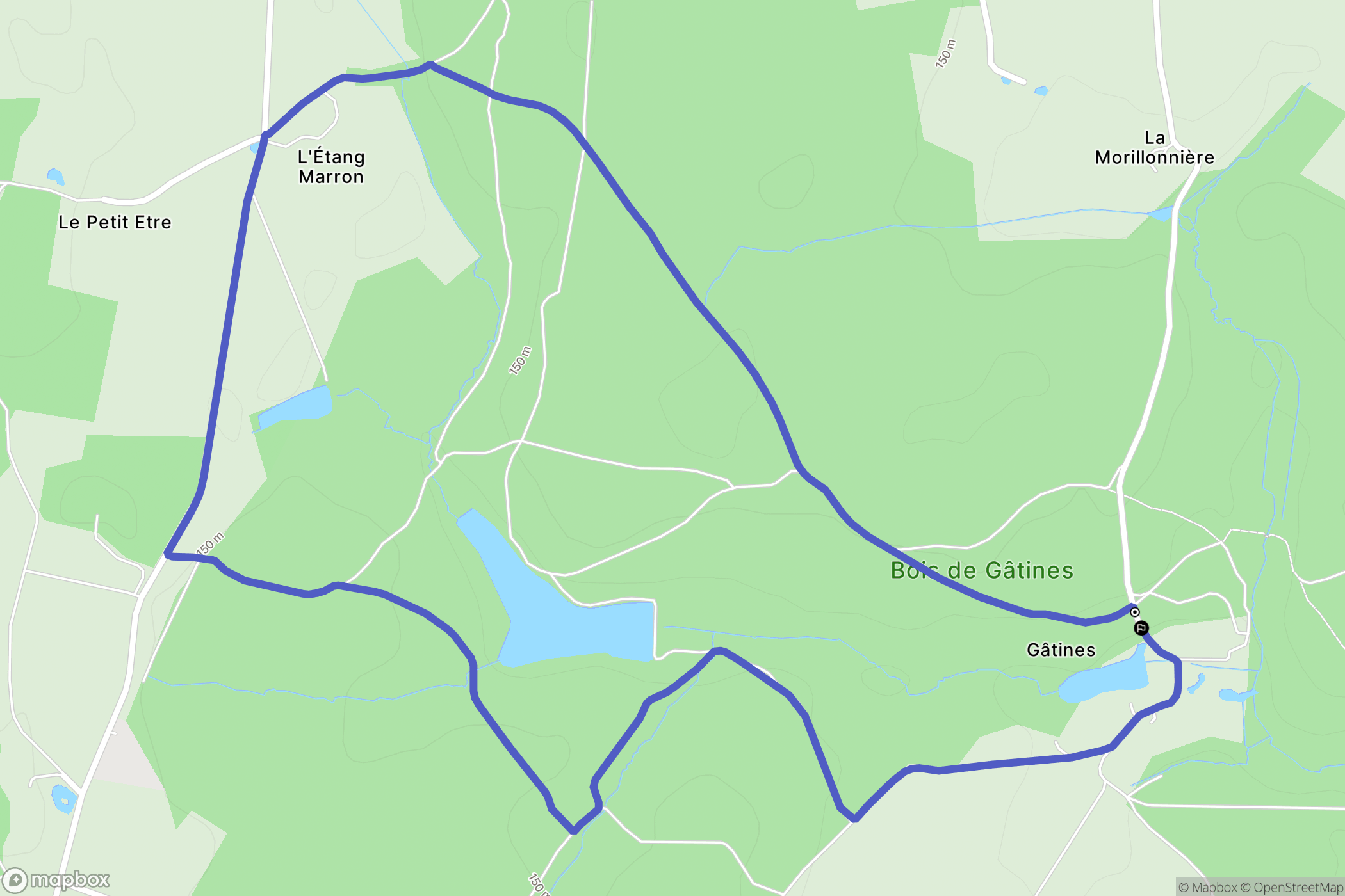 Villedômer : carte du parcours de randonnée - France