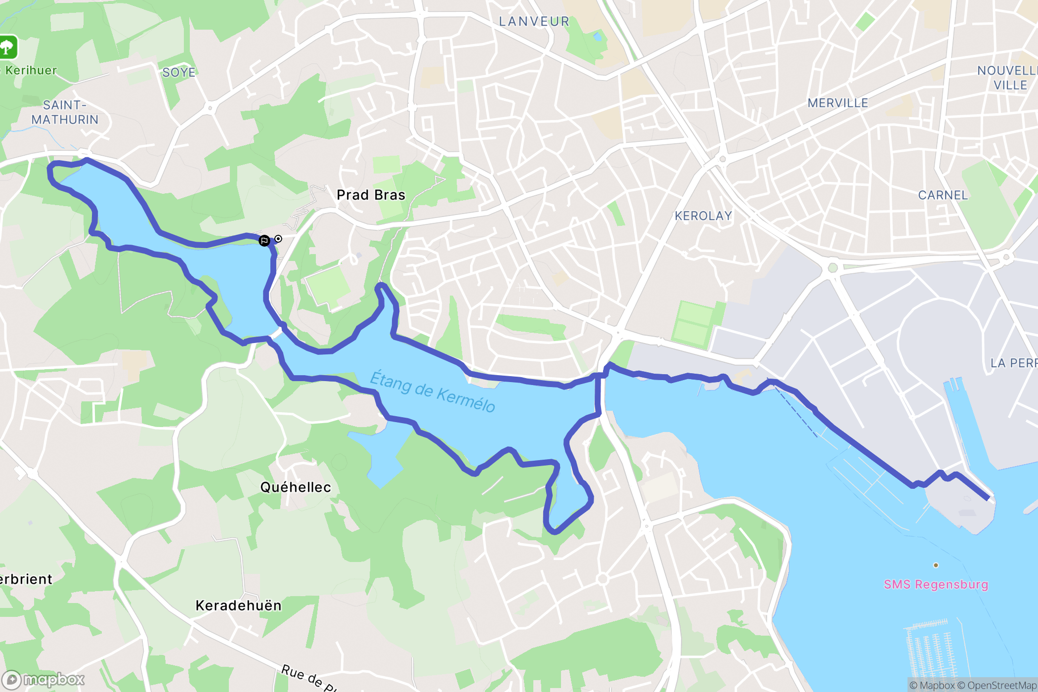 Ploemeur : carte du parcours de randonnée - France