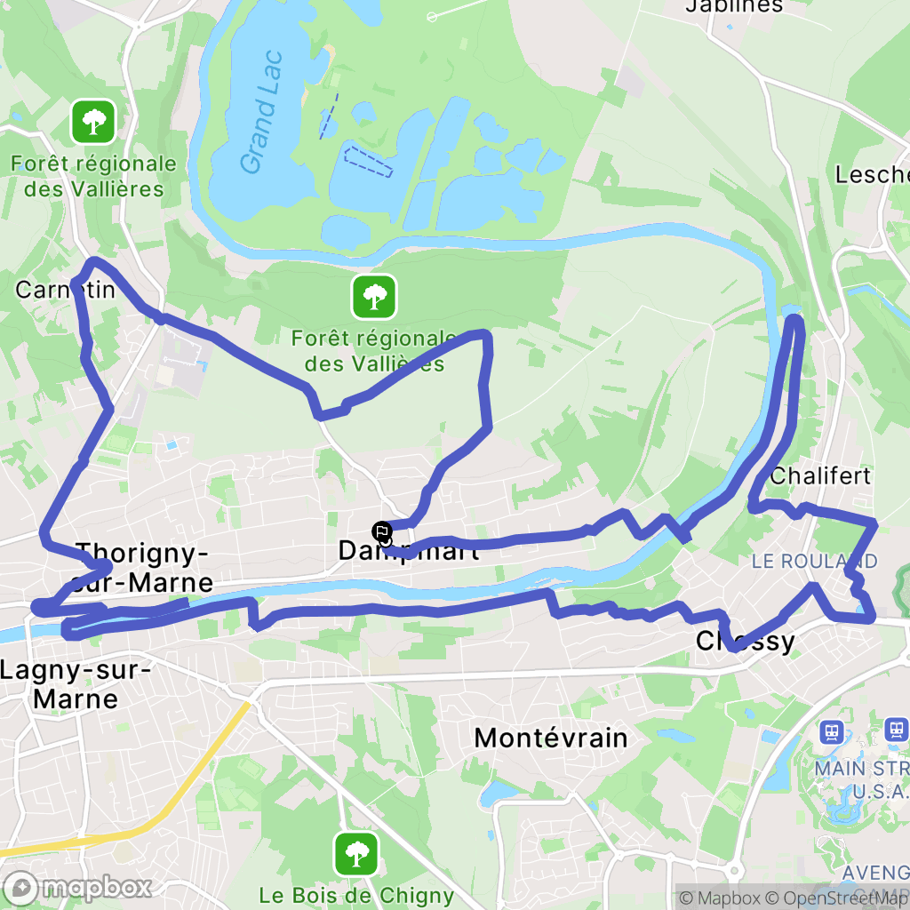 Dampmart : carte du parcours de randonnée - France
