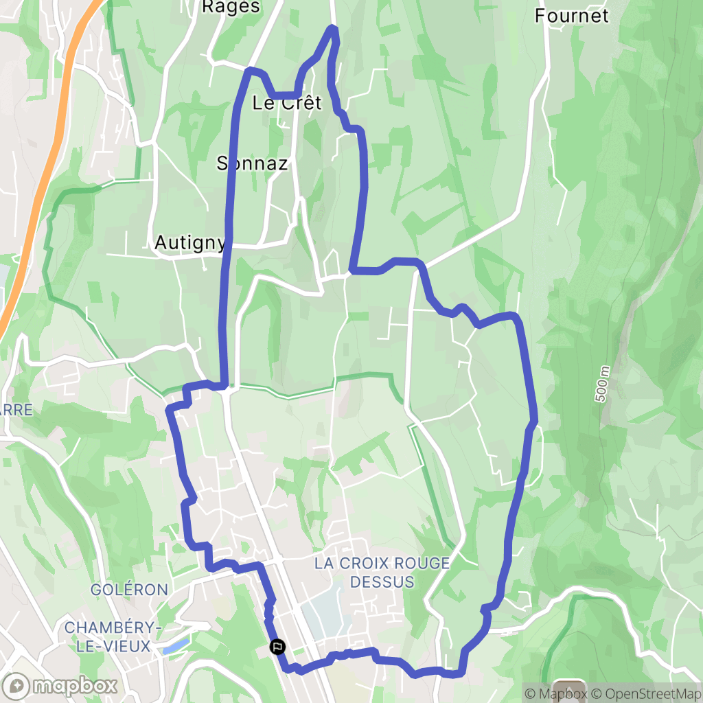 Chambéry : carte du parcours de randonnée - France