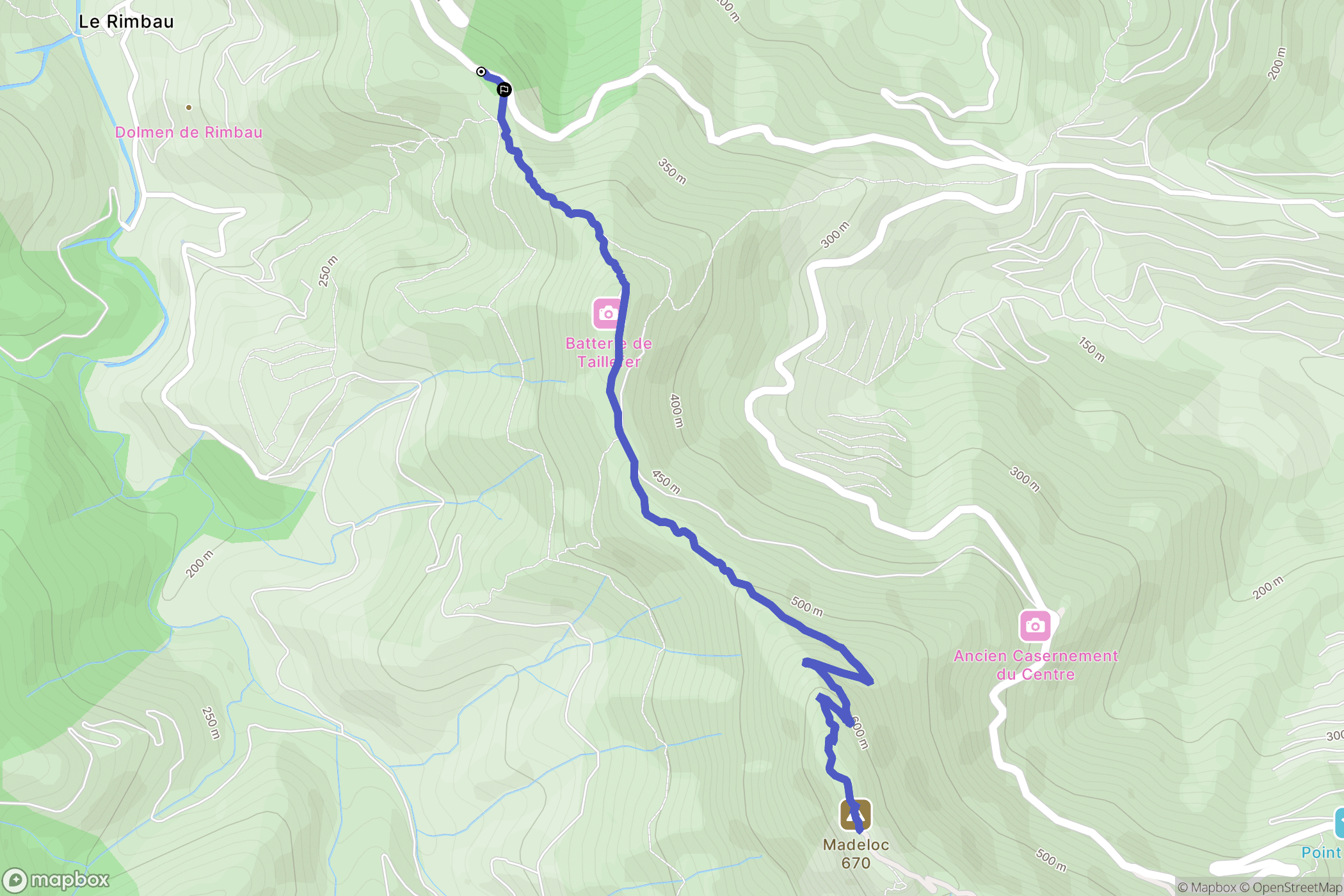 Collioure : carte du parcours de randonnée - France