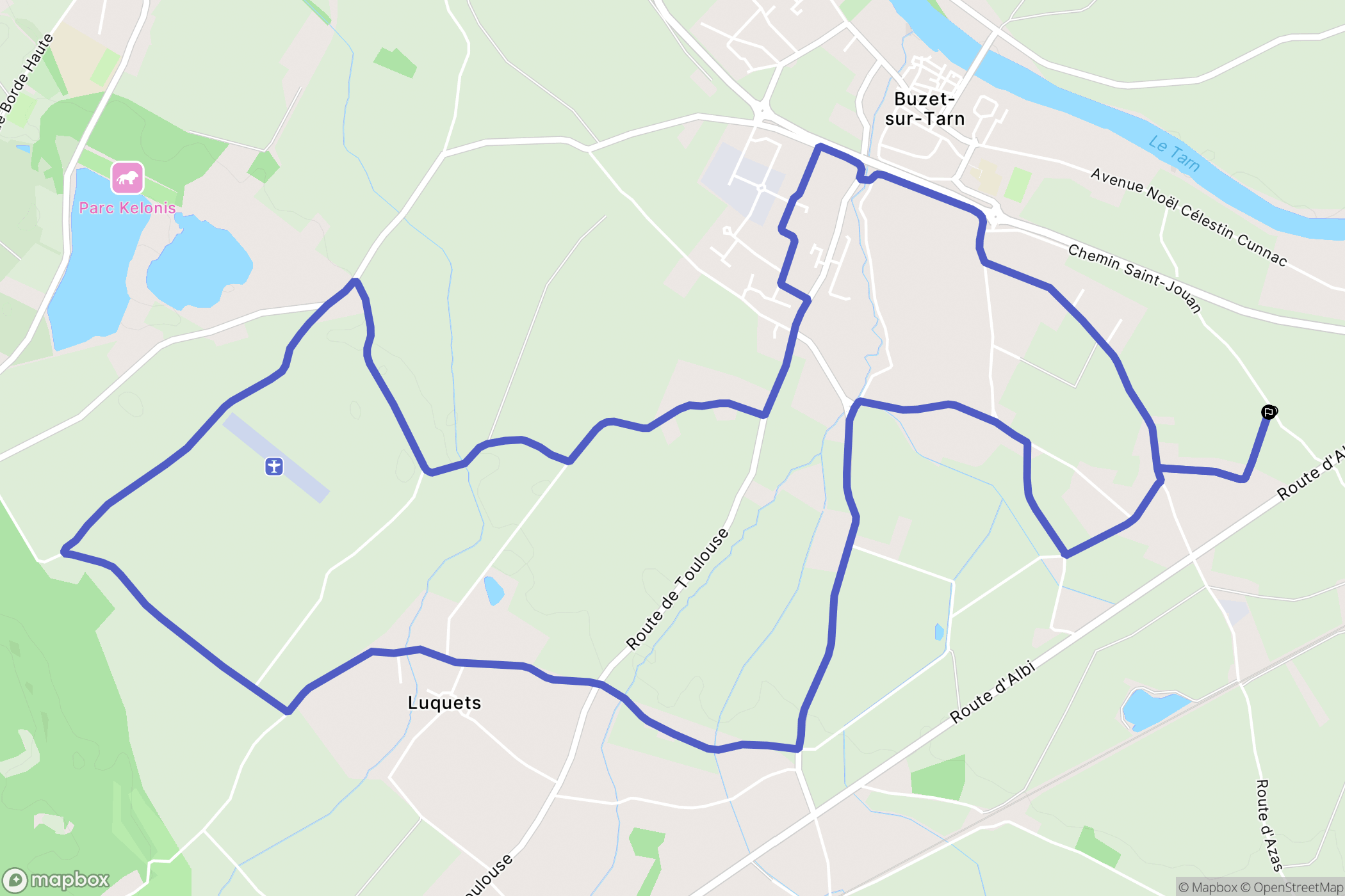 Buzet-sur-Tarn : carte du parcours de randonnée - France