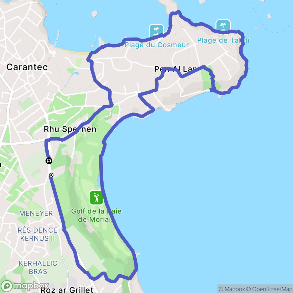 Carantec : carte du parcours de randonnée - France