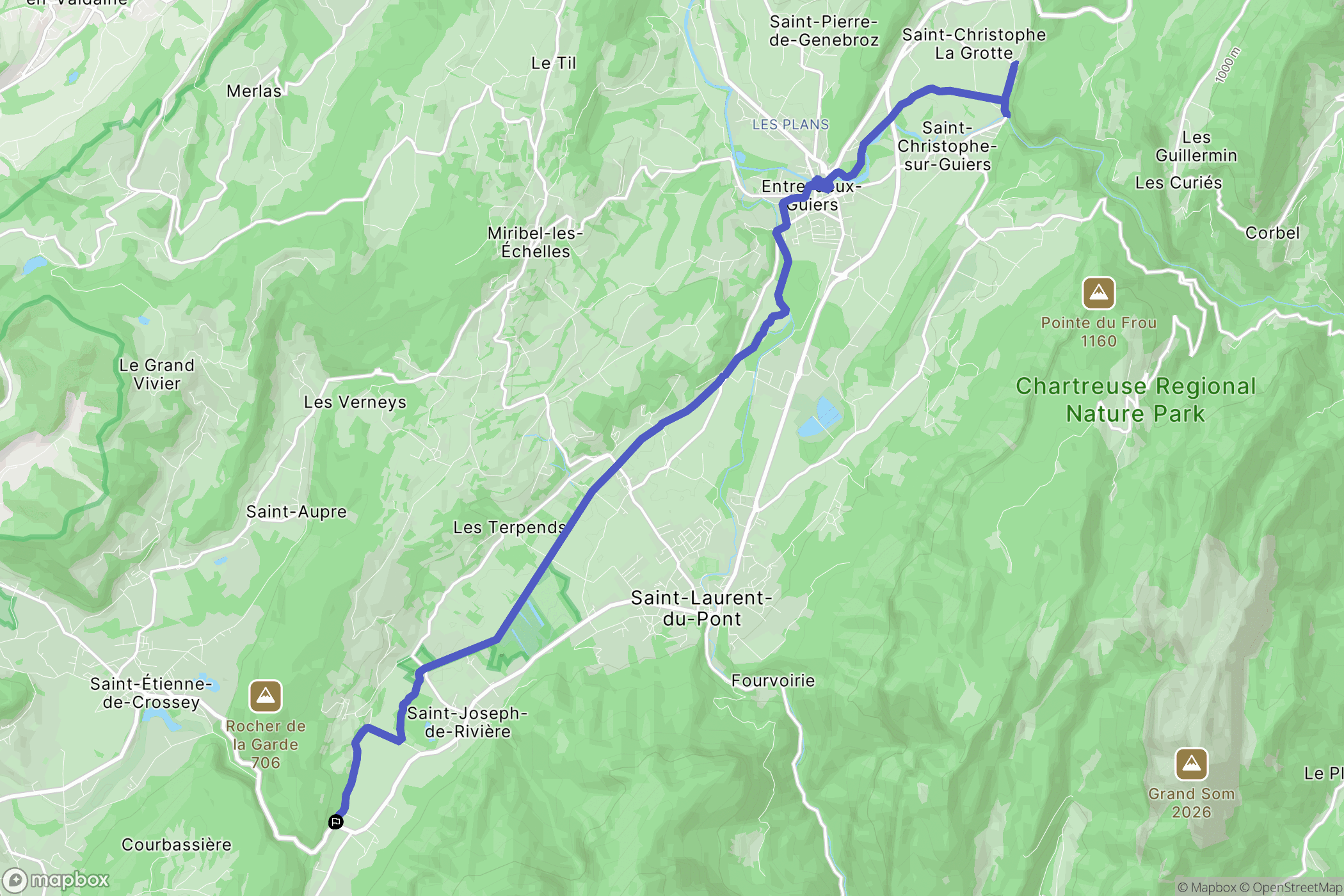 Saint-Joseph-de-Rivière : carte du parcours de randonnée - France