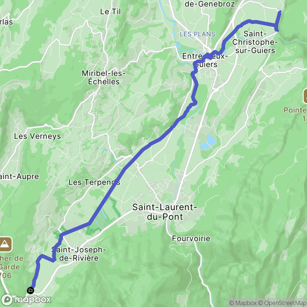 Saint-Joseph-de-Rivière : carte du parcours de randonnée - France