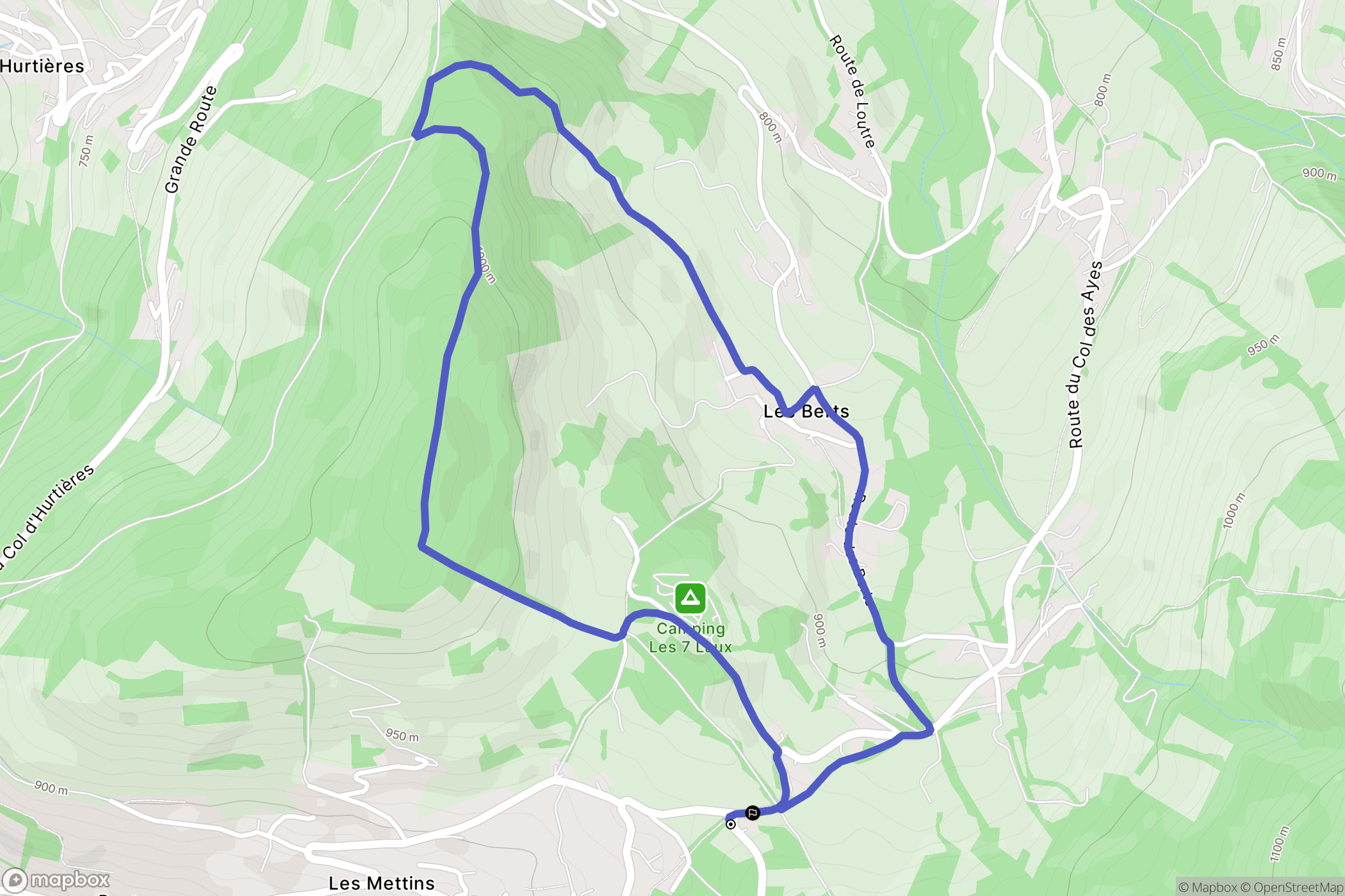 Les Adrets : carte du parcours de randonnée - France