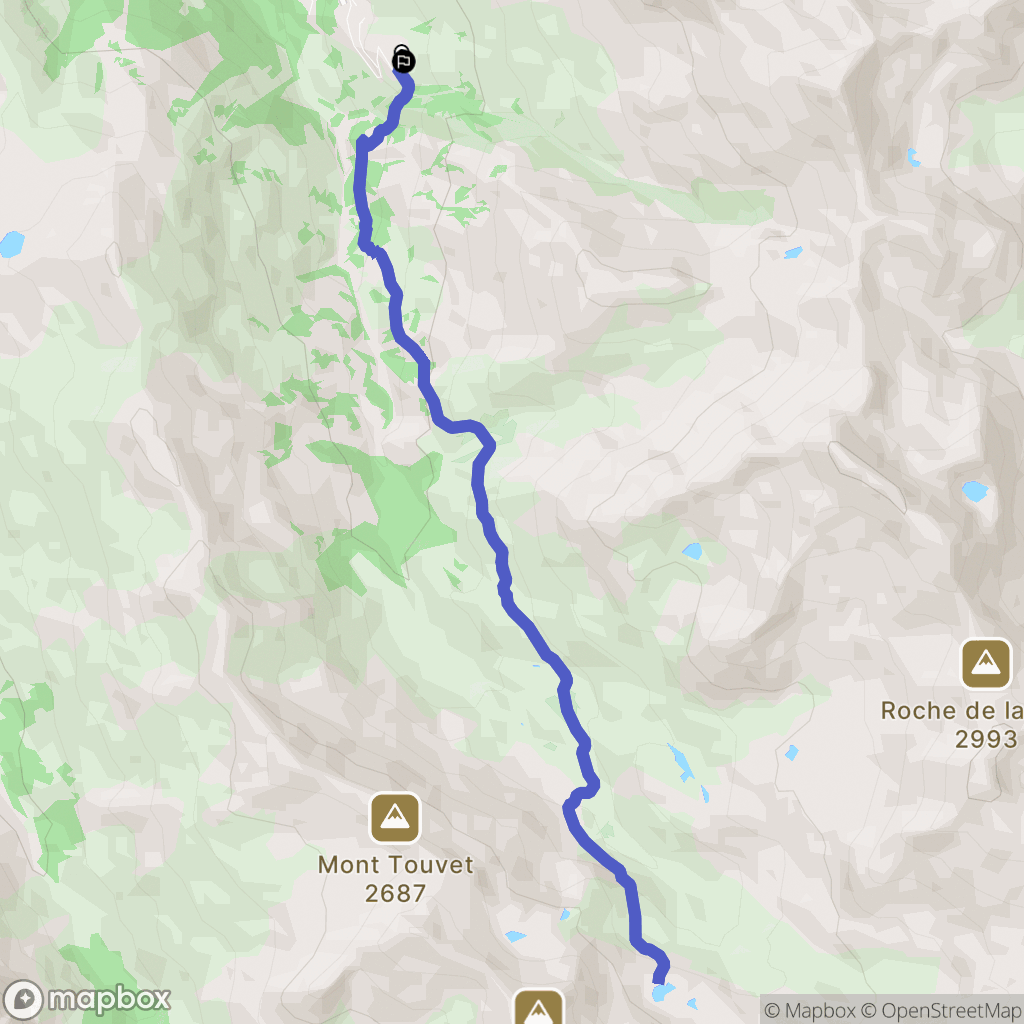 Valmeinier : carte du parcours de randonnée - France