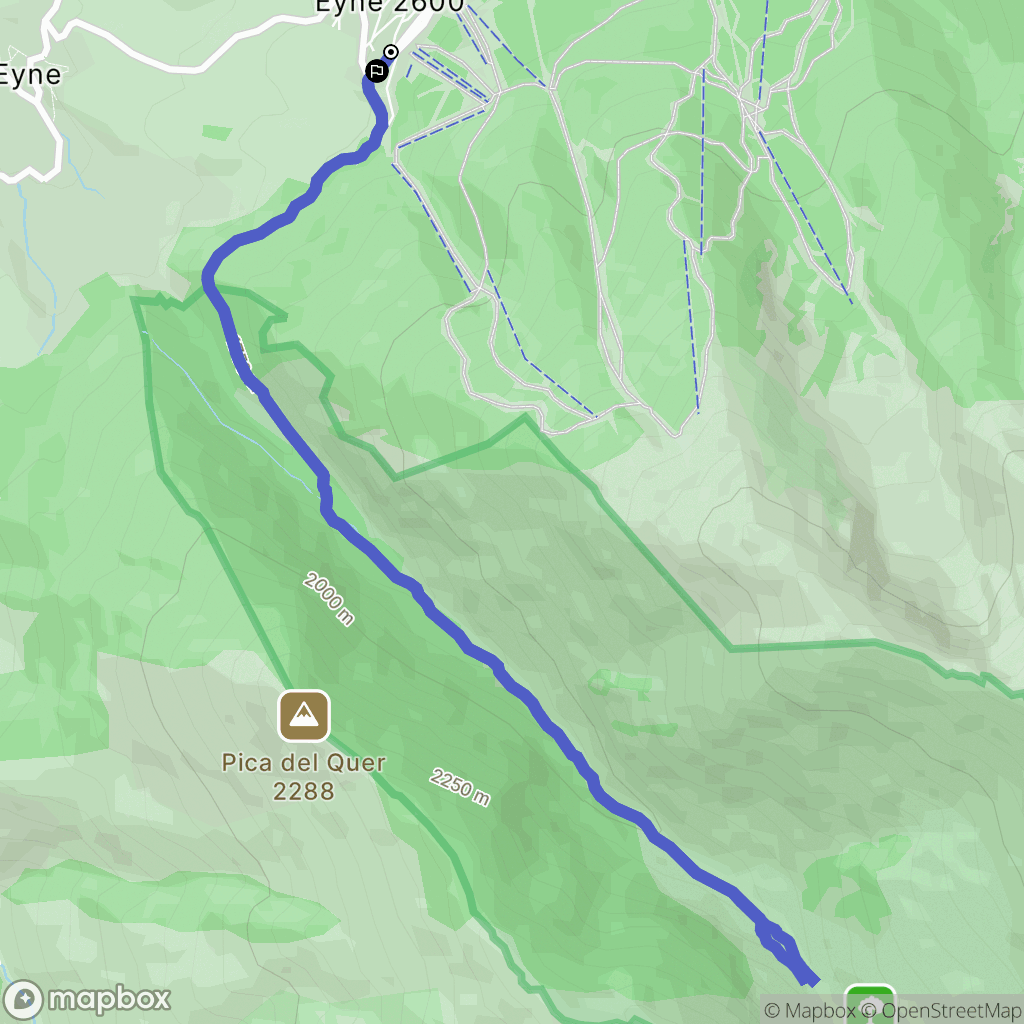Eyne : carte du parcours de randonnée - France
